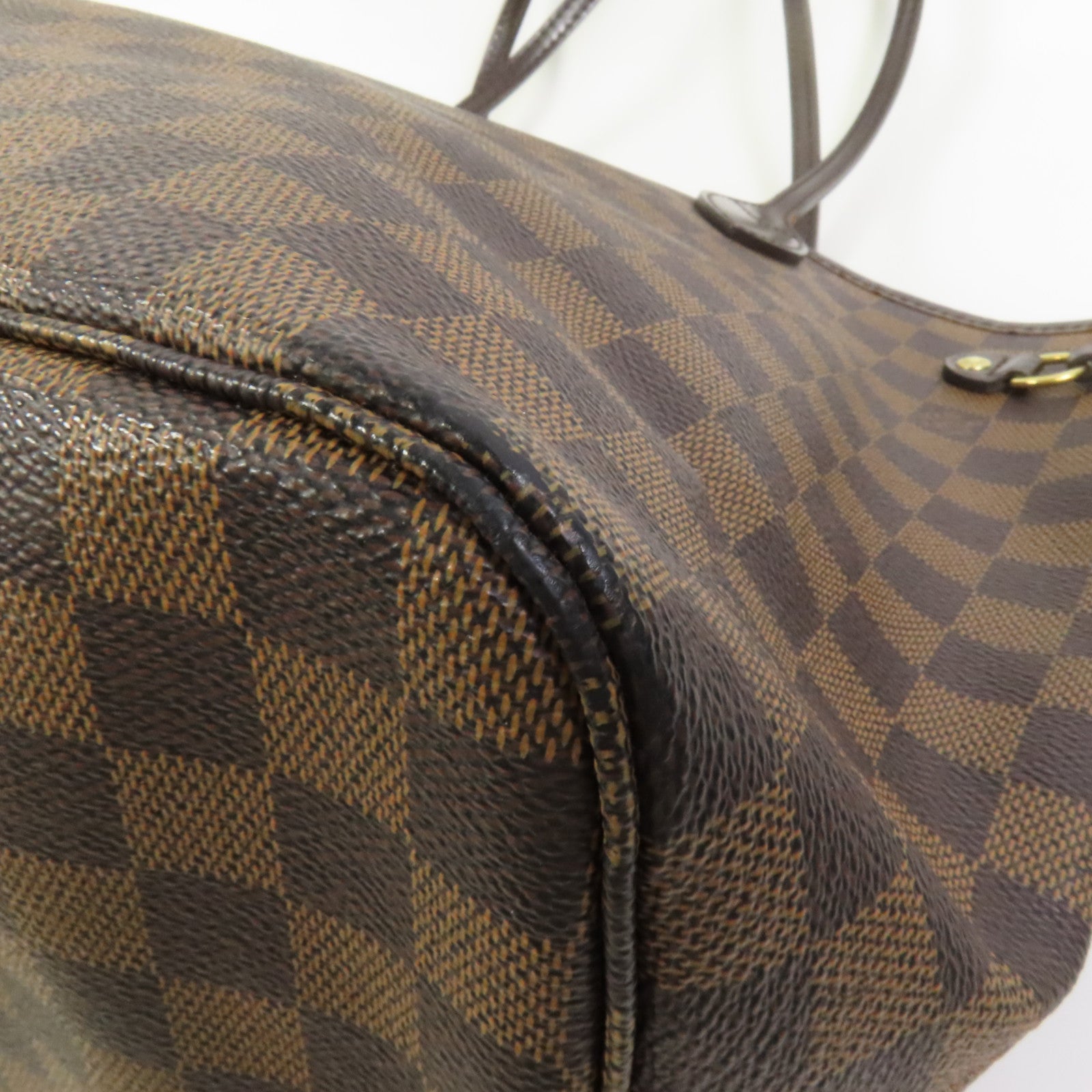 LOUIS VUITTON Damier Neverfull MM金扣肩背袋/手挽袋