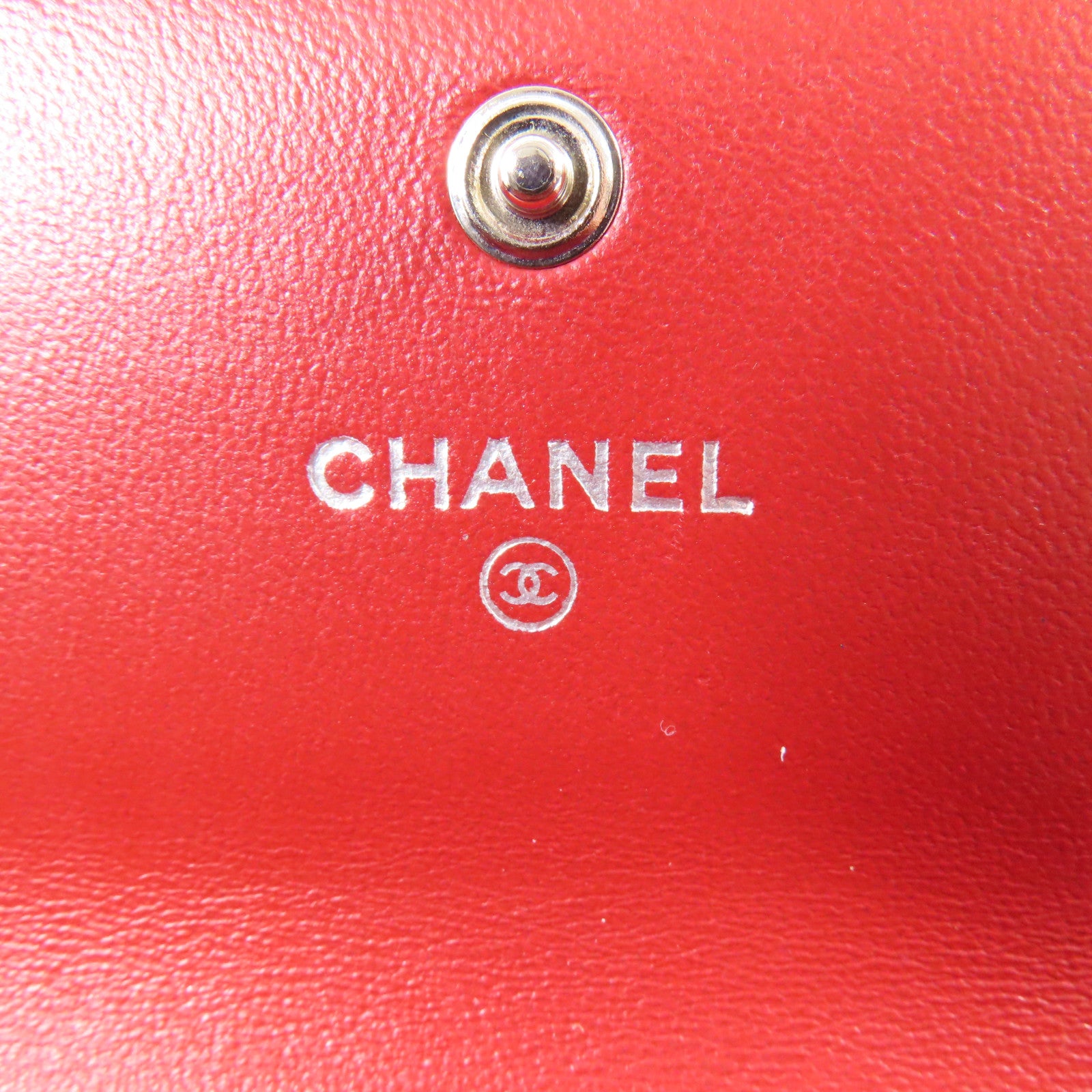 CHANEL 羊皮皮革Long Wallet銀扣長錢包