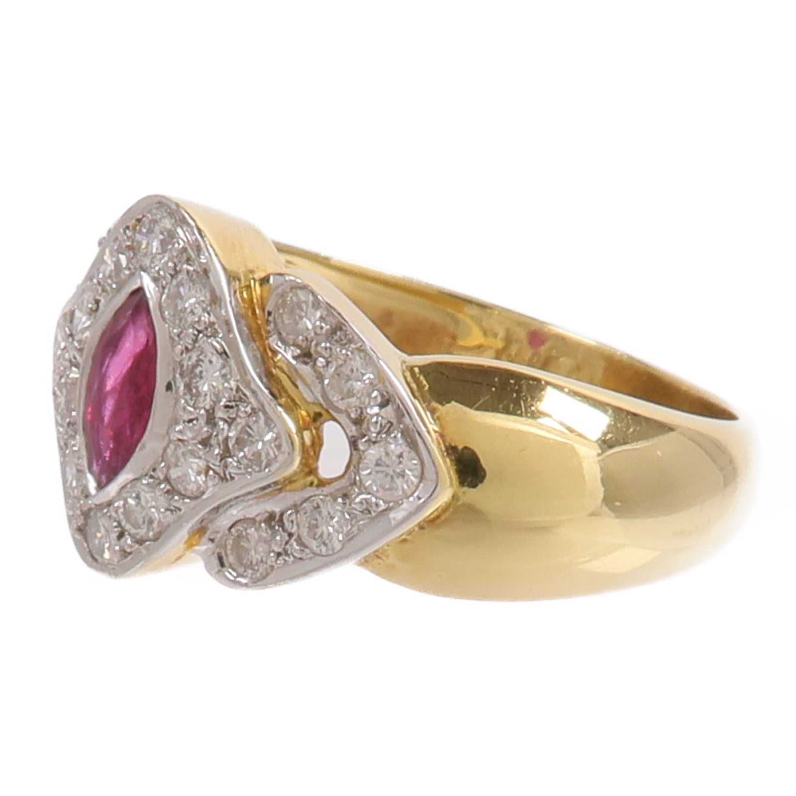 JEWELRY 18K黃金/白金Ruby Diamond Ring紅寶石/鑽石戒指