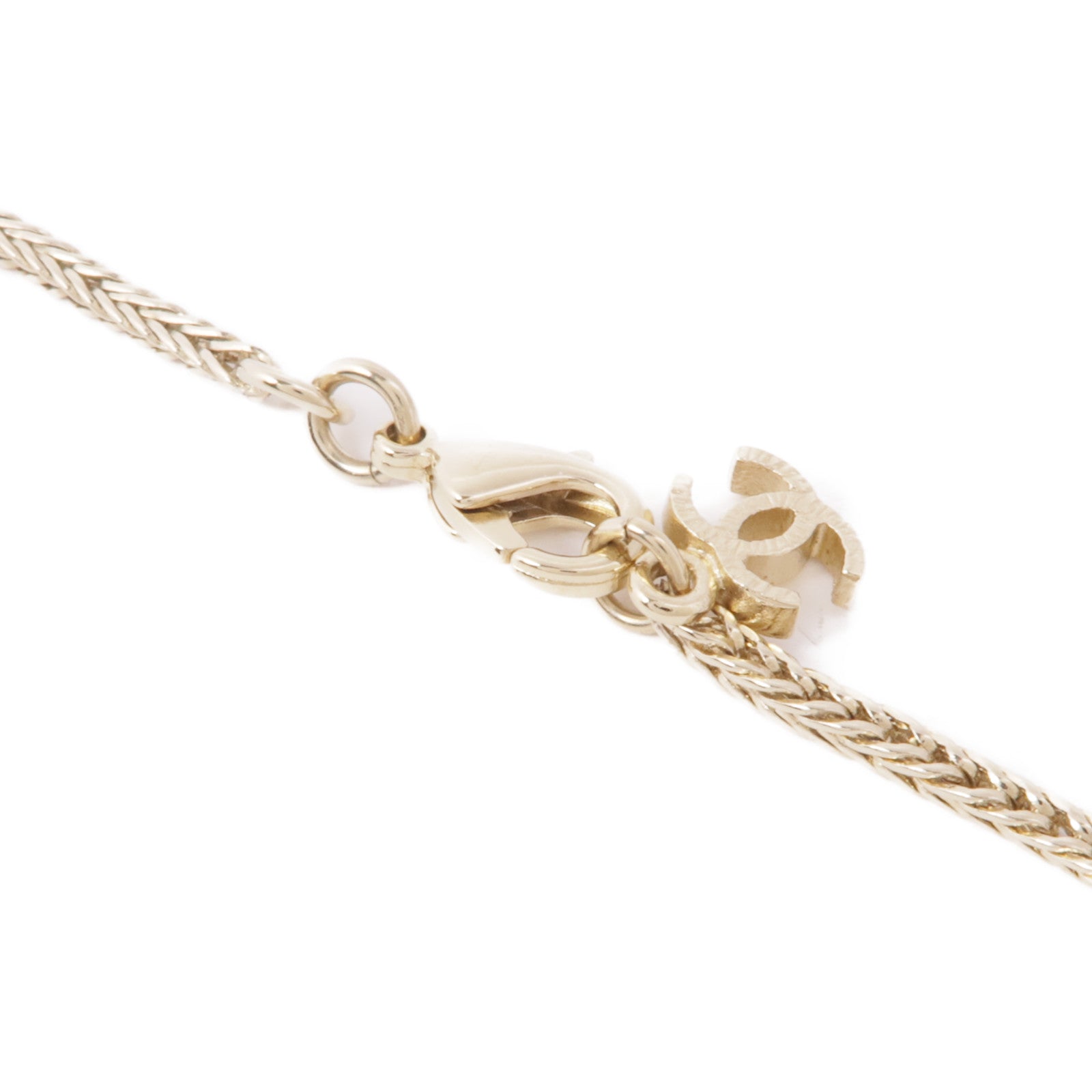 CHANEL CC Necklace Metal Gold Silver Navy