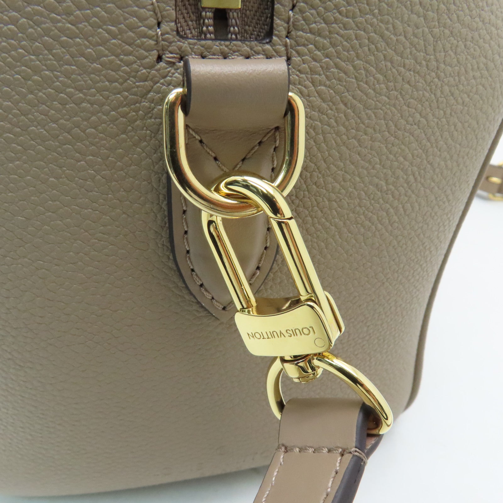LOUIS VUITTON 【激減優惠】Monogram Empreinte Speedy Bandouliere 25金扣手挽肩背兩用袋米色
