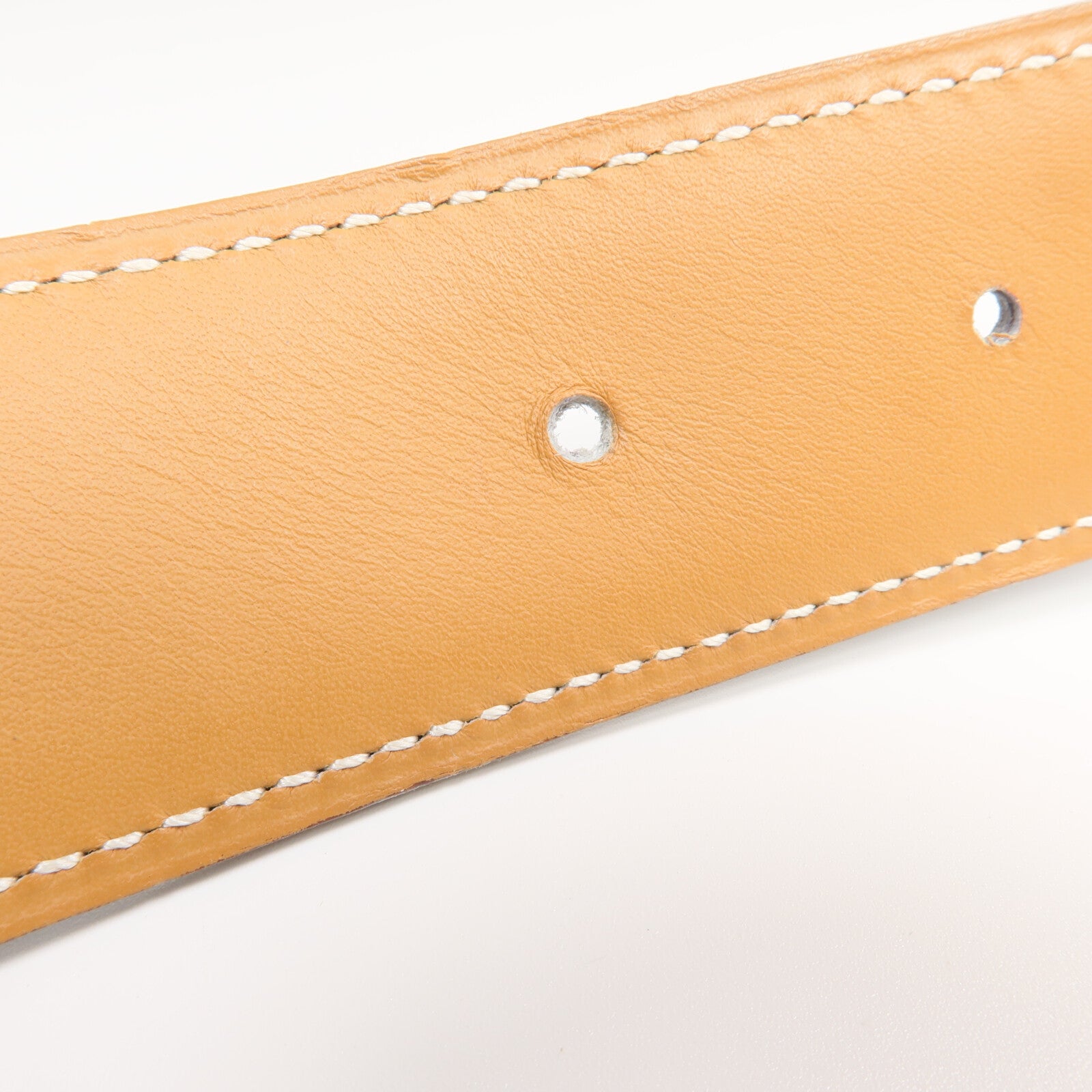 HERMES Box/Swift皮革Constance Belt皮帶Noir/Tabac Camel