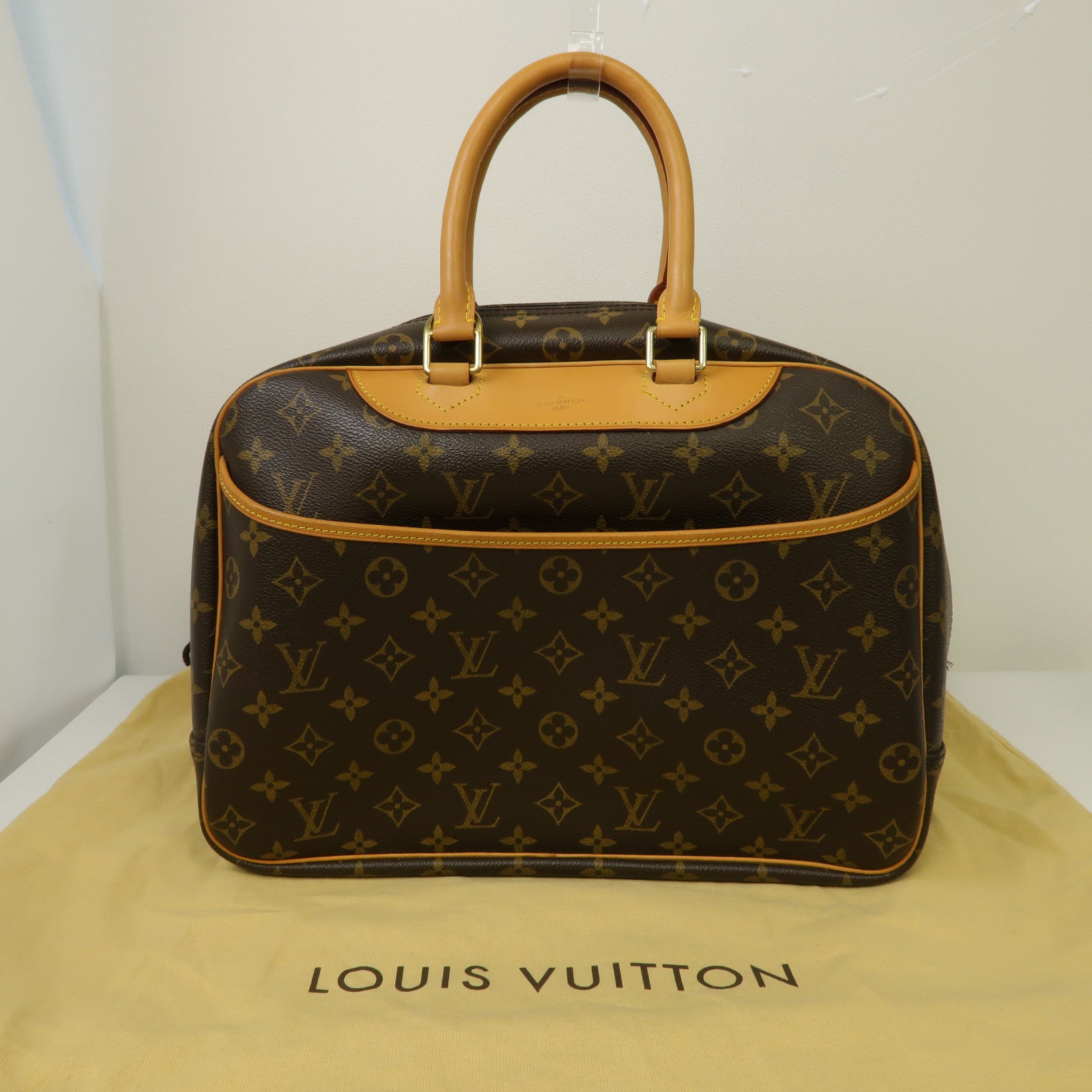 LOUIS VUITTON 【激減優惠】Monogram Deauville金扣手挽袋啡色