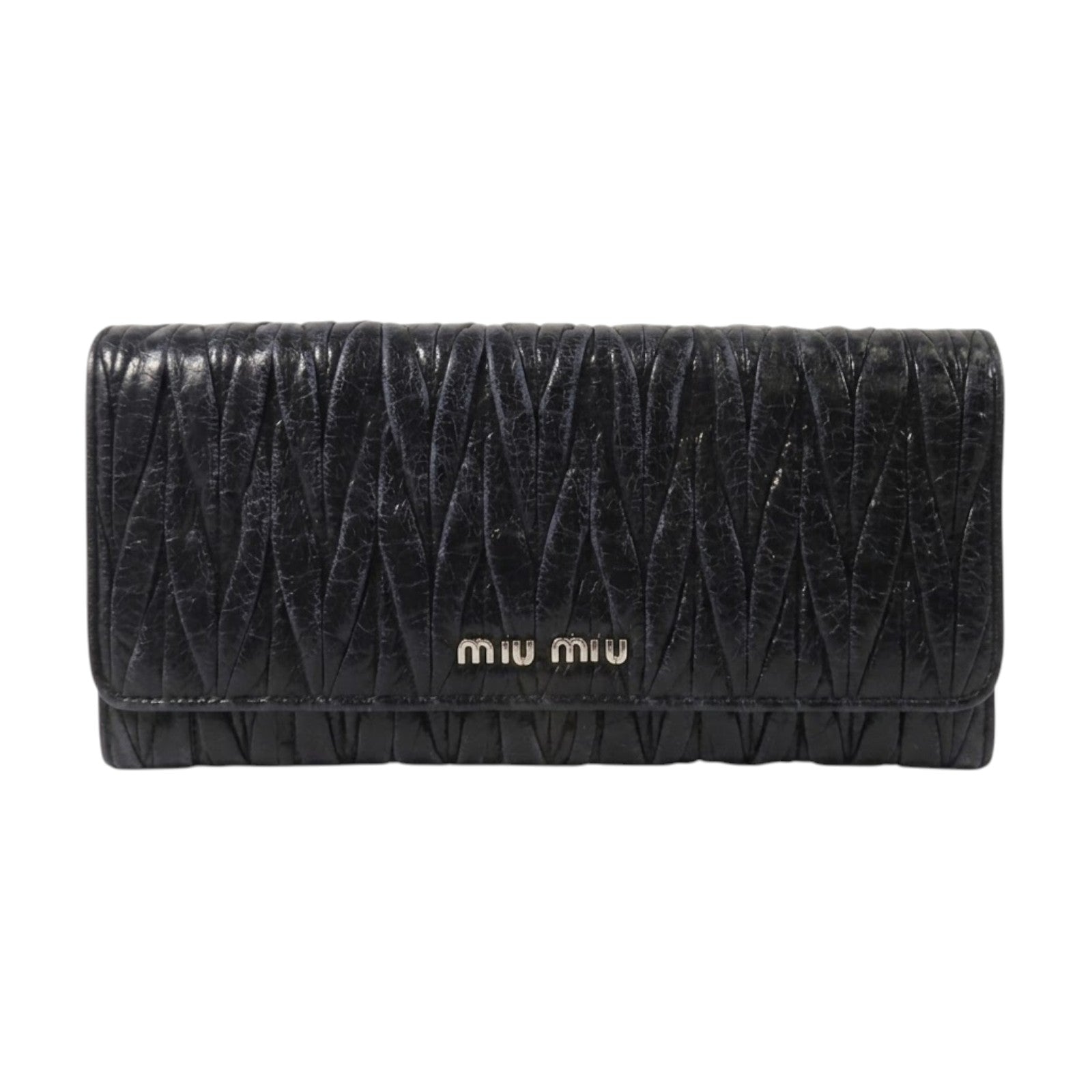 Miu Miu 羊皮皮革Long Wallet銀扣長錢包