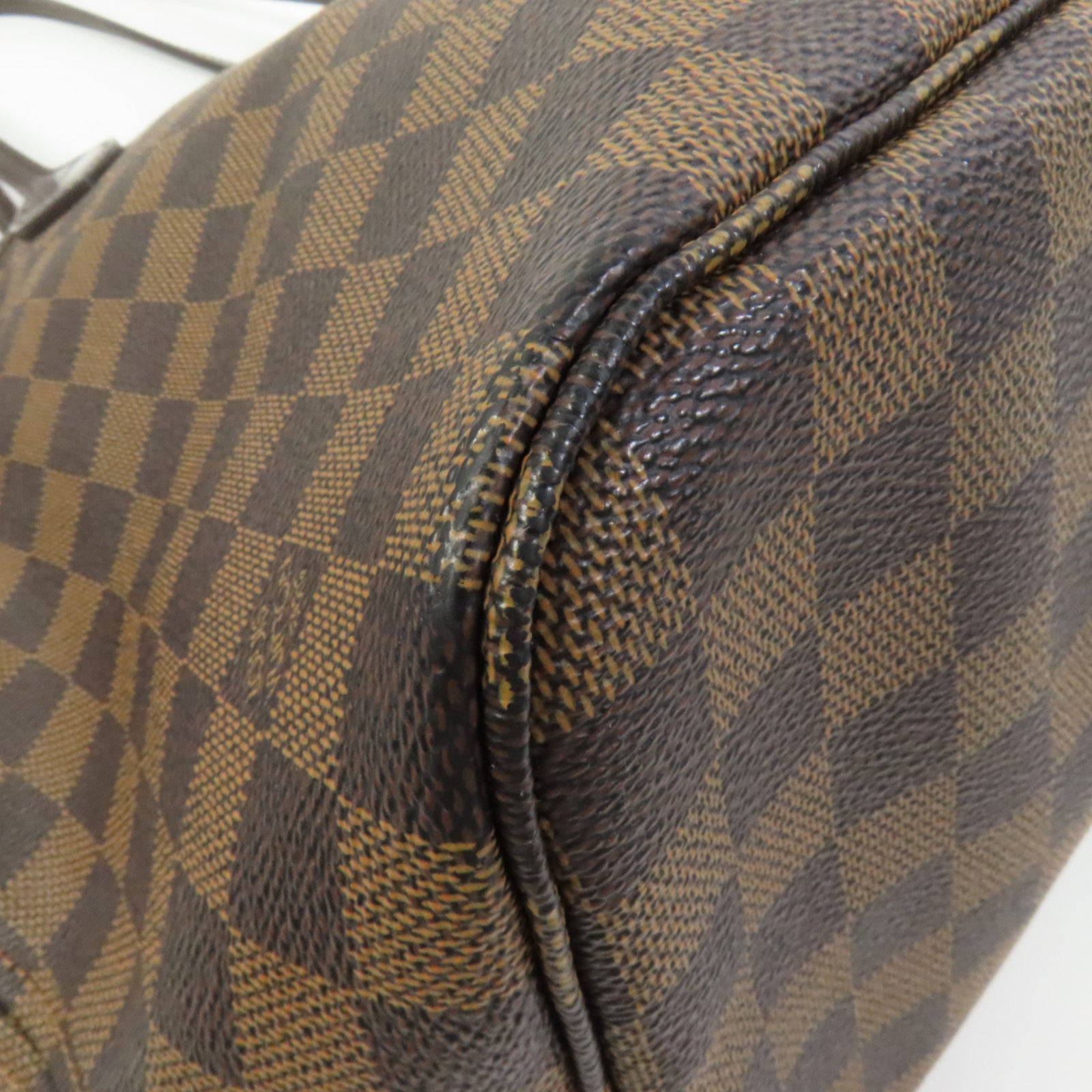 LOUIS VUITTON Damier Neverfull MM金扣肩背袋/手挽袋