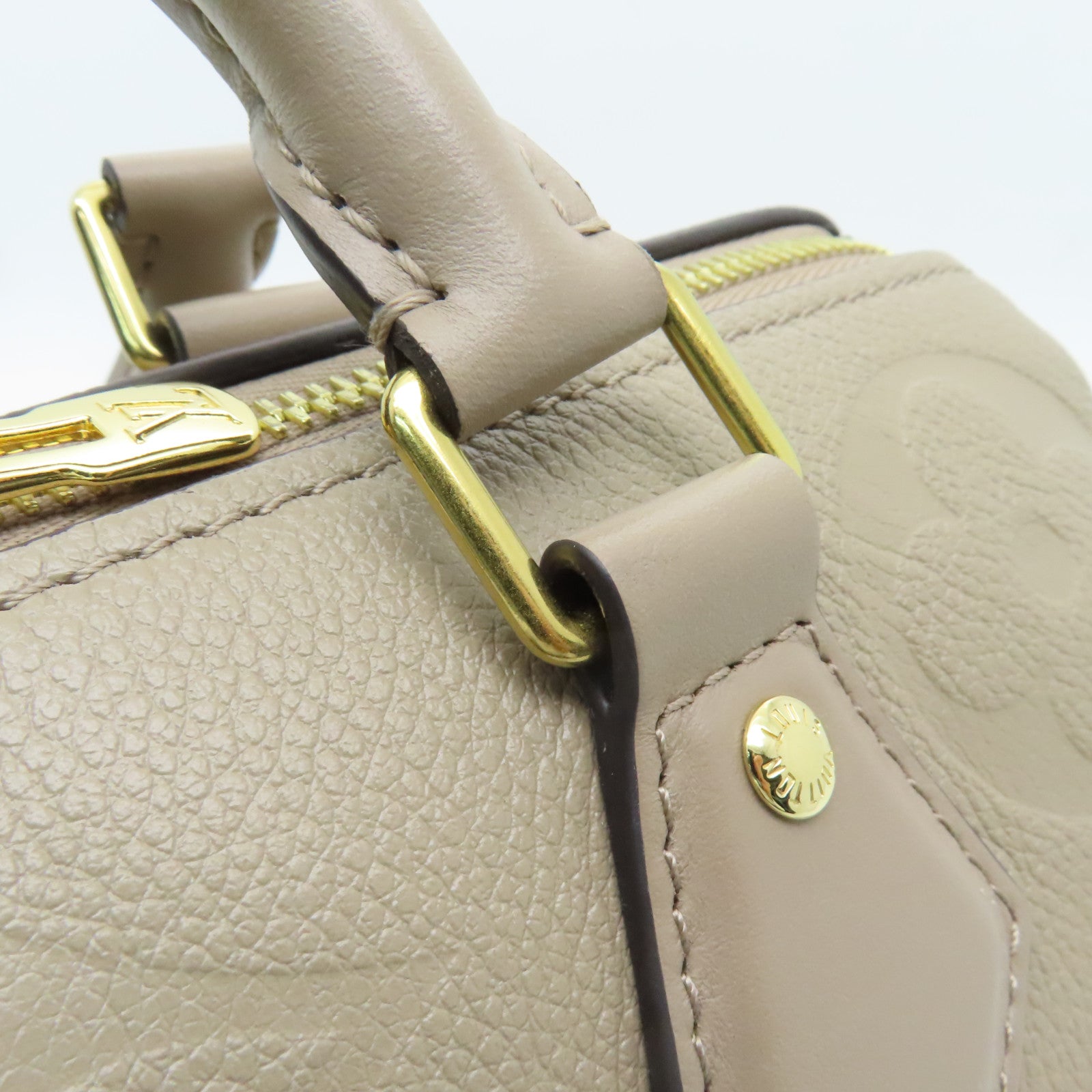 LOUIS VUITTON 【激減優惠】Monogram Empreinte Speedy Bandouliere 25金扣手挽肩背兩用袋米色
