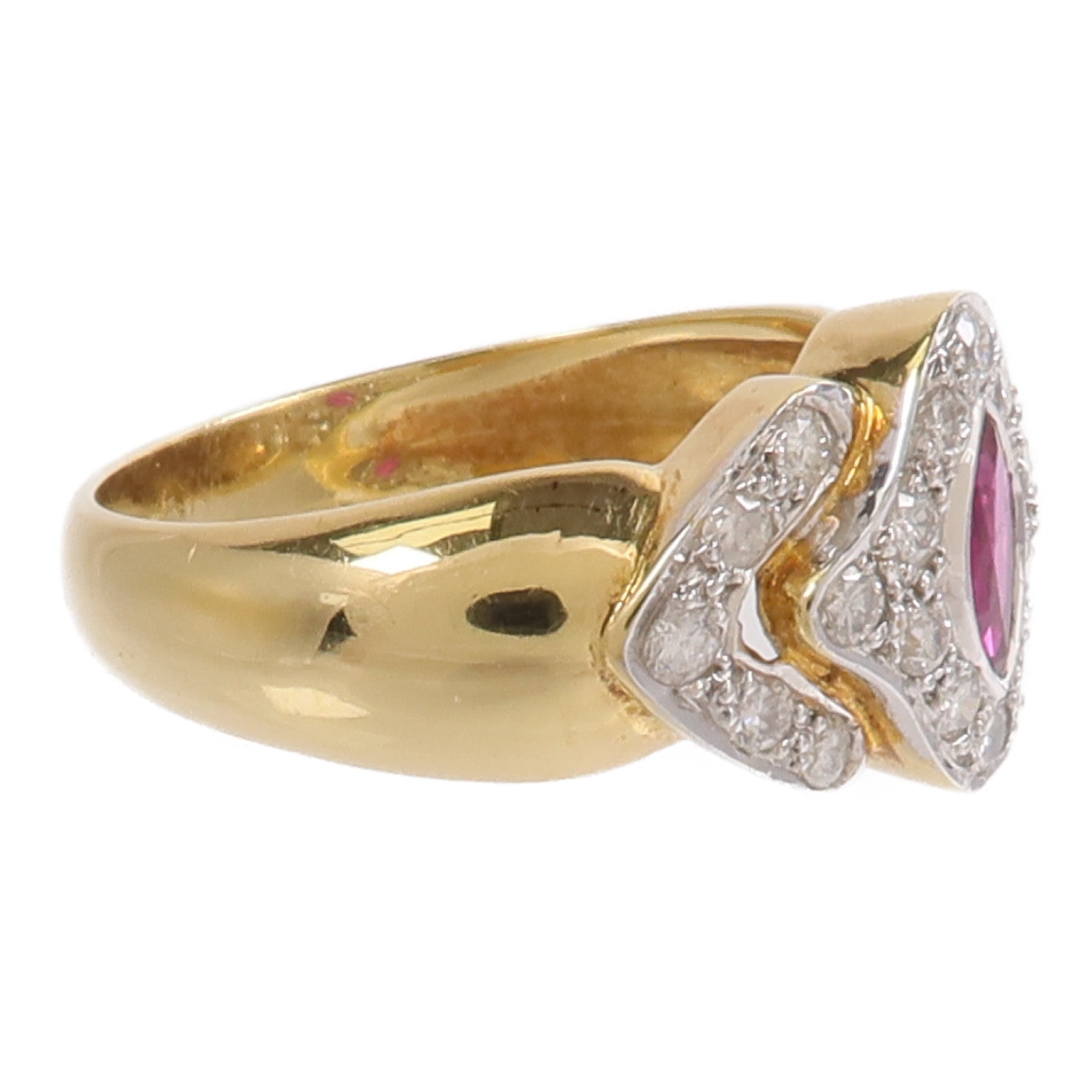 JEWELRY 18K黃金/白金Ruby Diamond Ring紅寶石/鑽石戒指