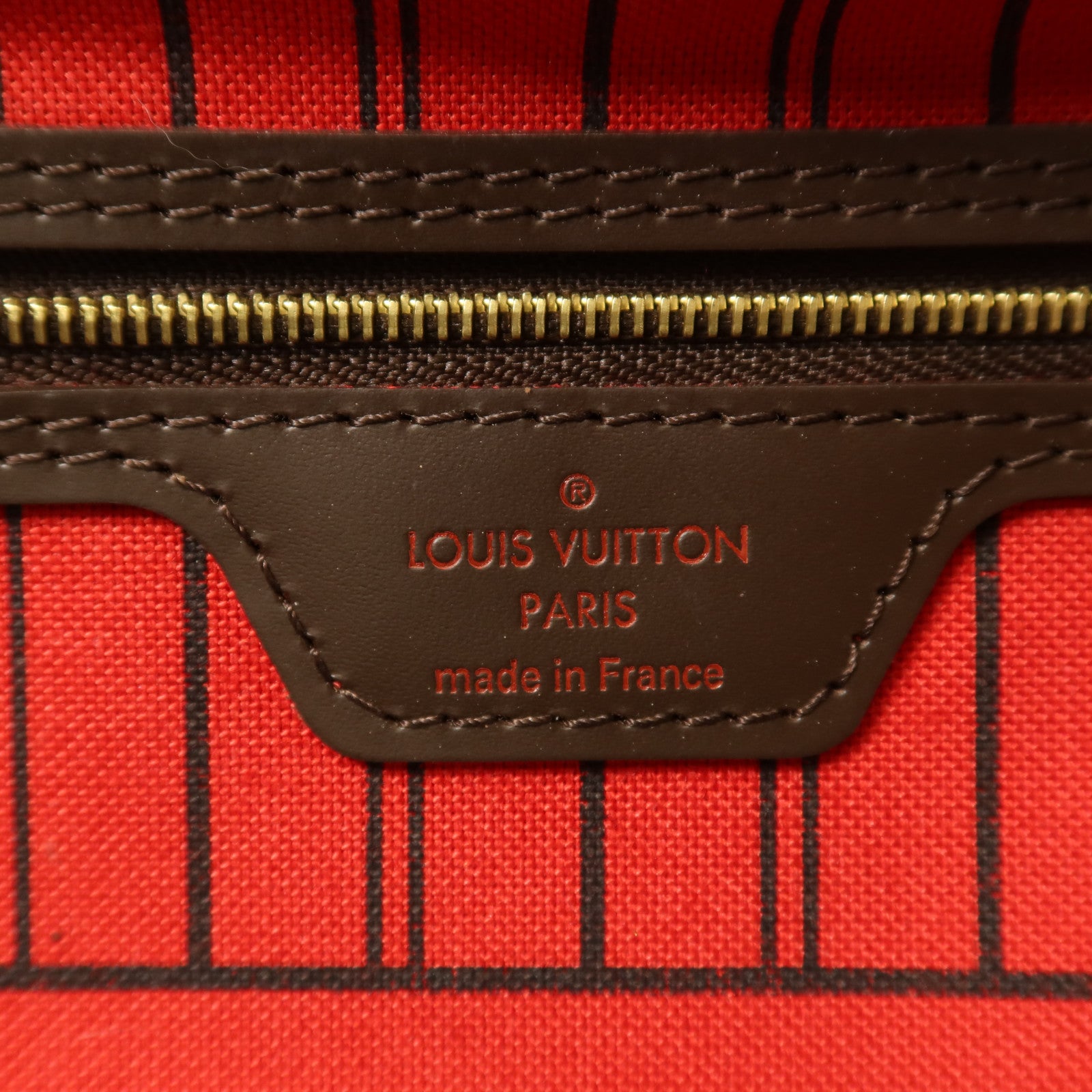 LOUIS VUITTON Damier Neverfull PM金扣手挽袋