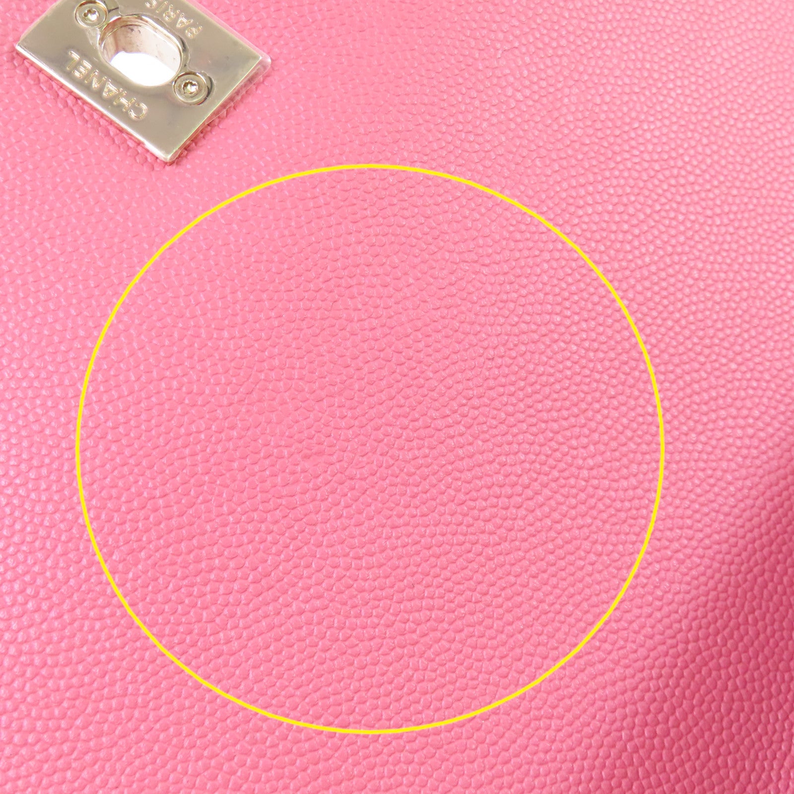 CHANEL 菱格Caviar皮革2Way Shoulder Bag金扣鏈帶手挽肩背兩用袋粉紅色