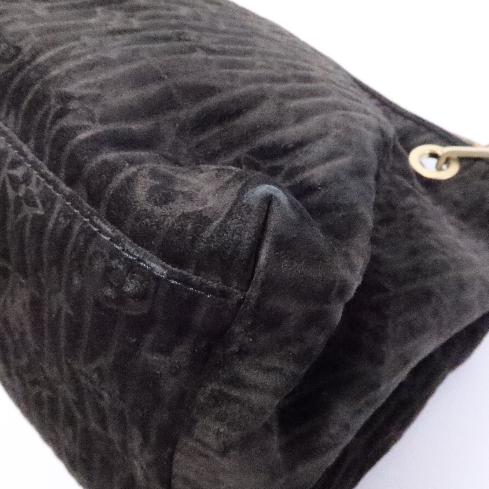LOUIS VUITTON Monogram Suded/蛇皮皮革Whisper手挽袋