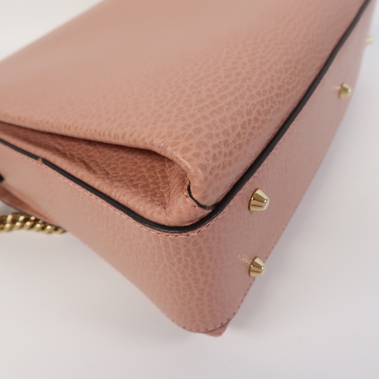 GUCCI 【激減優惠】牛皮皮革Chain Shoulder Bag金扣鏈帶肩背袋粉紅色