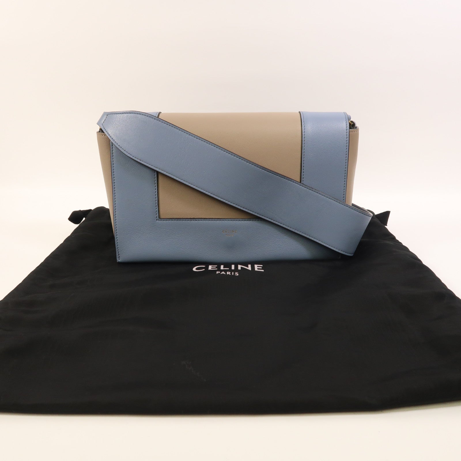 CELINE 牛皮皮革Frame金扣肩背袋