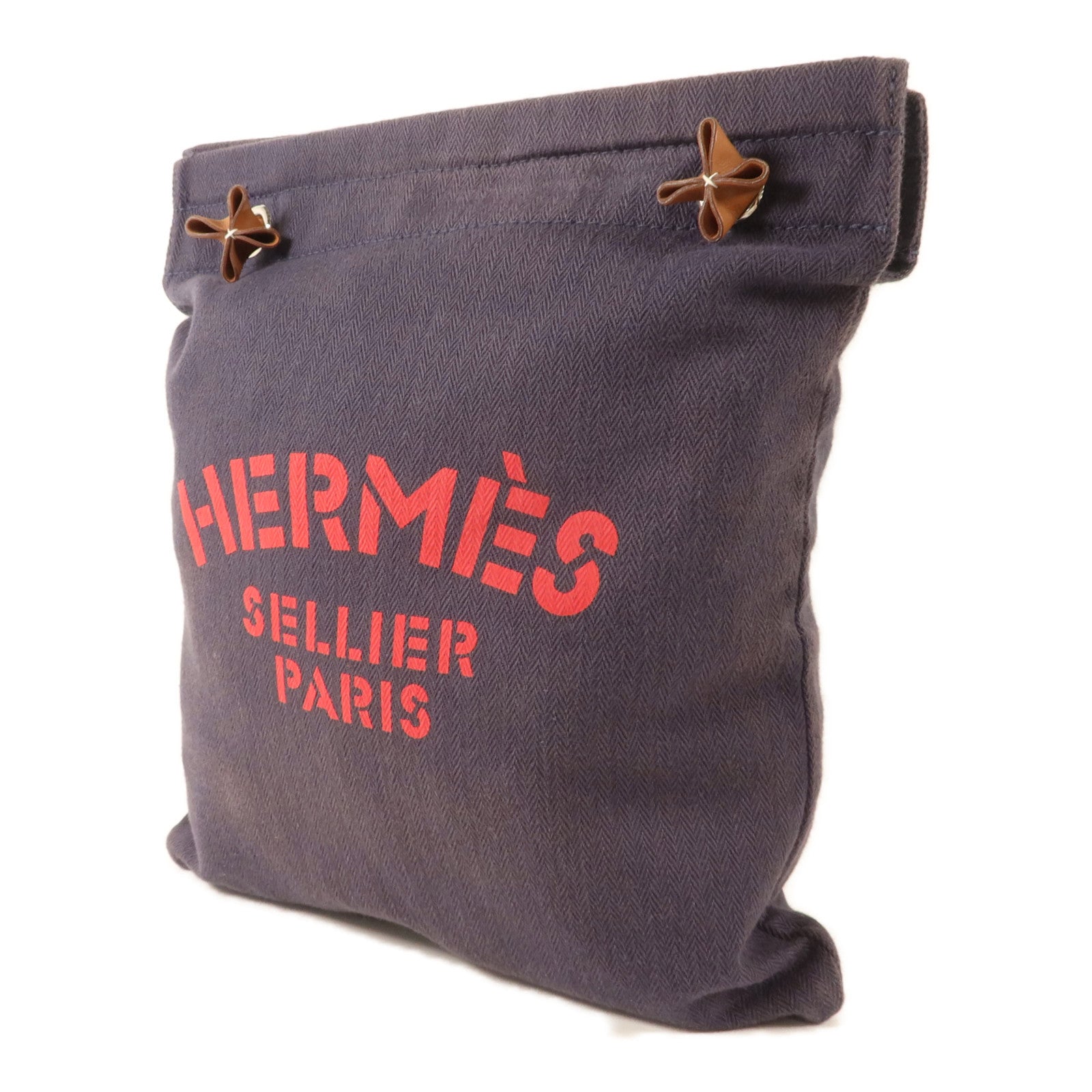 HERMES 帆布/牛皮皮革Aline PM手挽袋Bleu Indigo