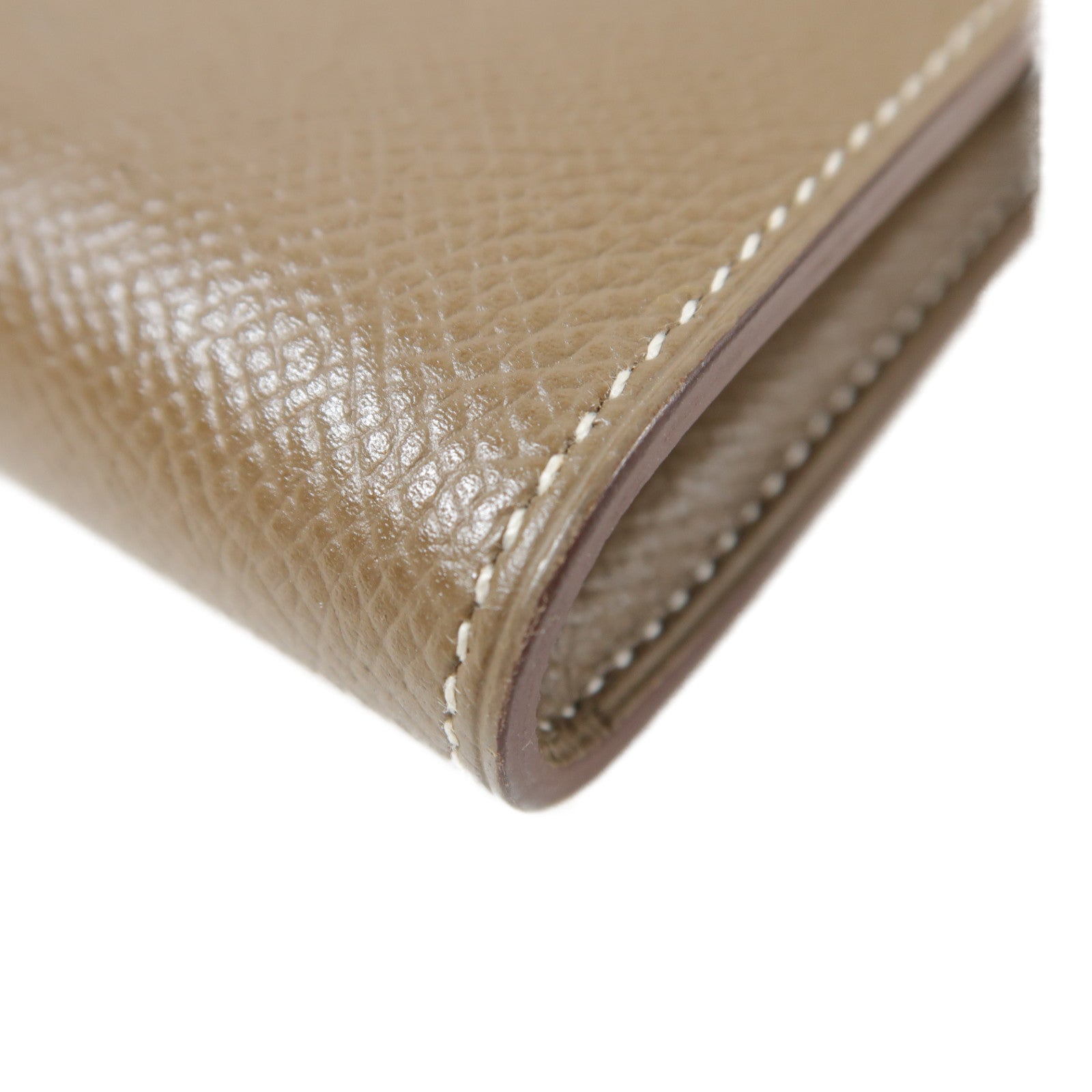 HERMES Epsom皮革Kelly Wallet銀扣長錢包Etoupe大象灰