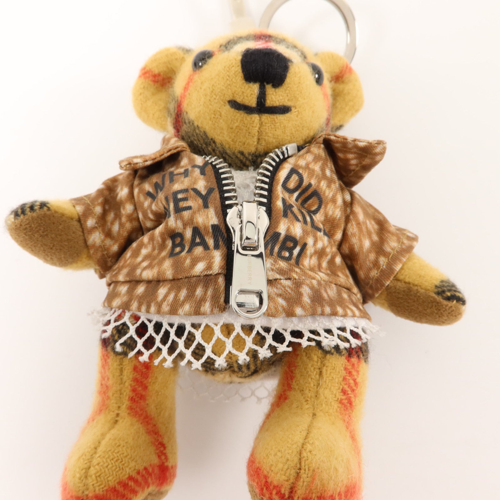 BURBERRY 羊絨/聚酯纖維Thomas Bear Key Chain鎖匙扣