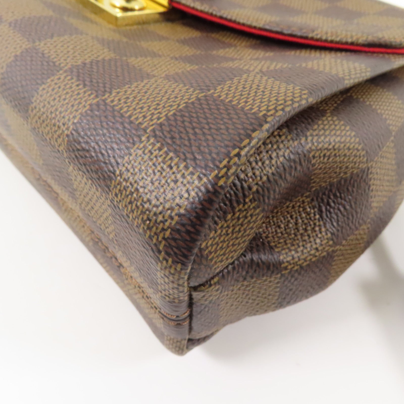 LOUIS VUITTON Damier Croisette金扣手挽肩背兩用袋