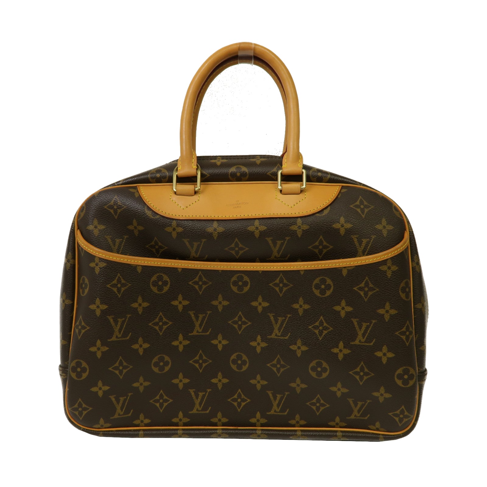 LOUIS VUITTON 【激減優惠】Monogram Deauville金扣手挽袋啡色