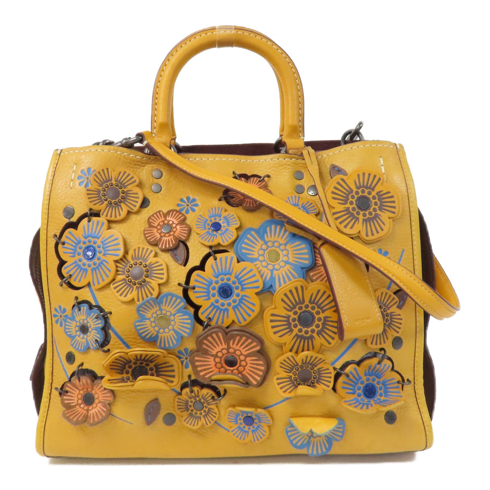 COACH 牛皮皮革Shoulder Bag手挽肩背兩用袋黃色