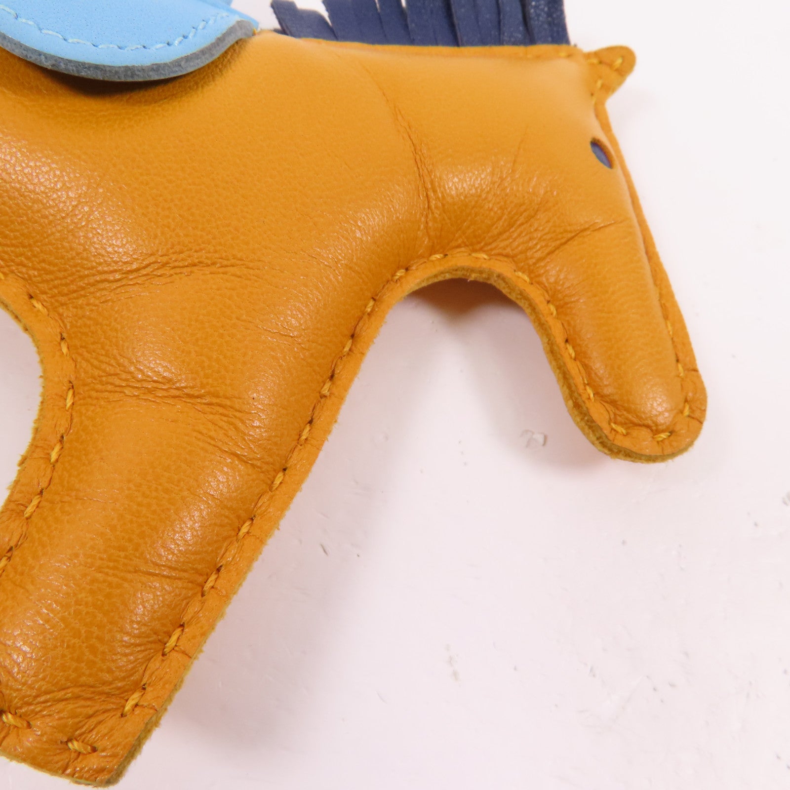HERMES Milo皮革Rodeo MM Charm掛飾Jaune D'or