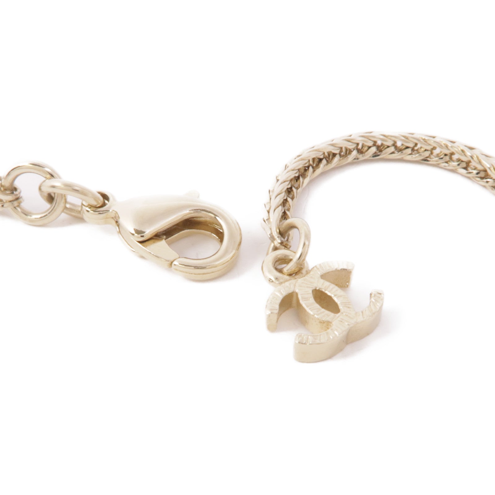 CHANEL CC Necklace Metal Gold Silver Navy