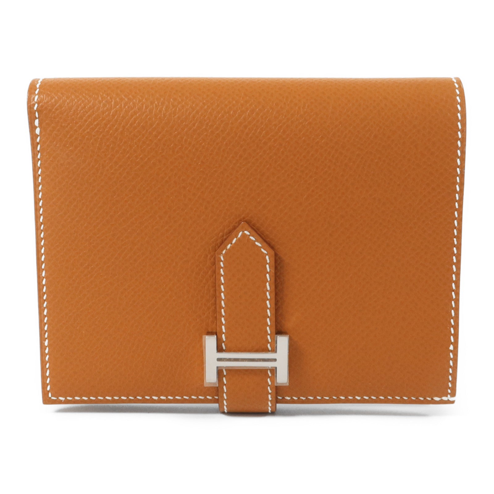 HERMES Epsom皮革Bearn Compact Wallet錢包Gold