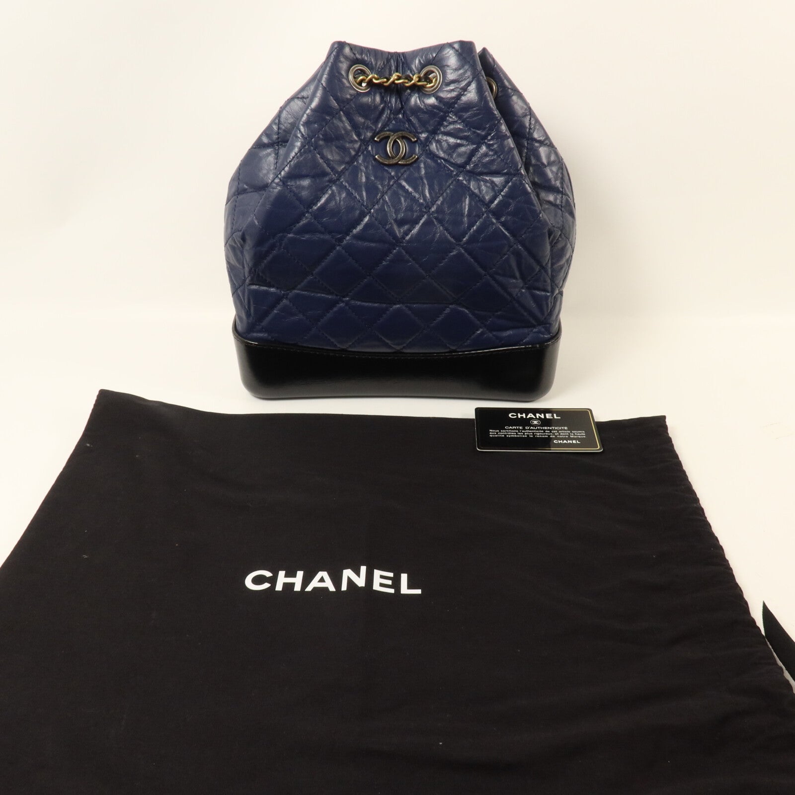 CHANEL 牛皮皮革Gabrielle Backpack鏈帶背包