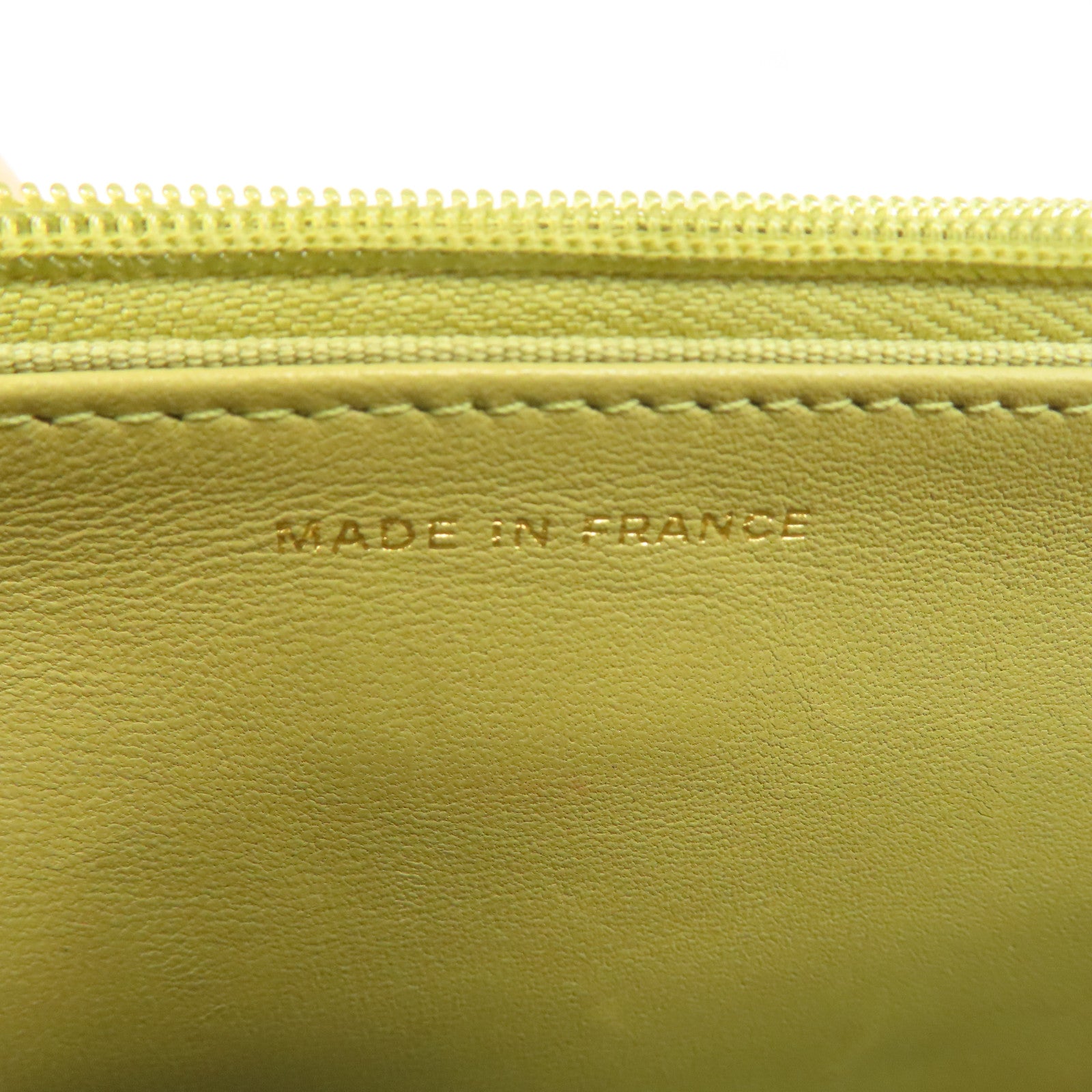 CHANEL 菱格羊皮皮革Handle Chain Flap金扣手挽肩背兩用袋淺綠色