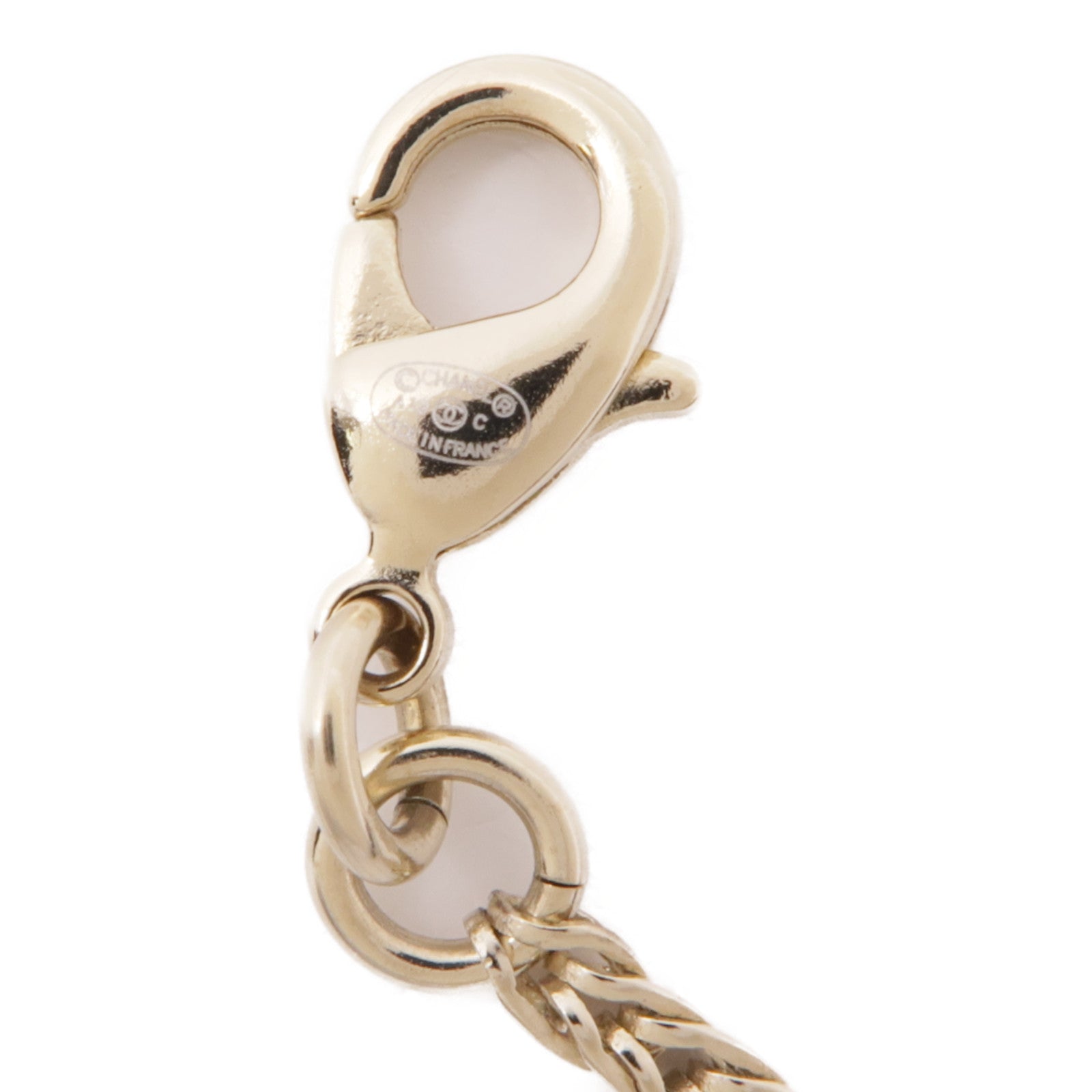 CHANEL CC Necklace Metal Gold Silver Navy