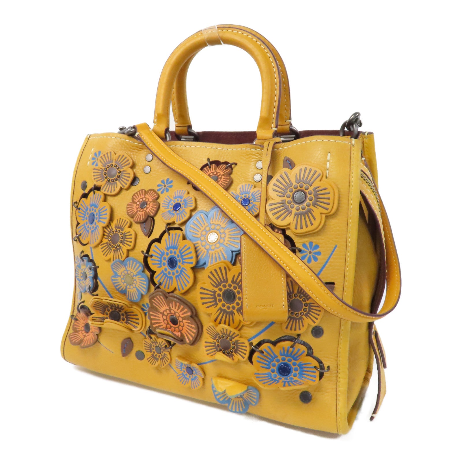 COACH 牛皮皮革Shoulder Bag手挽肩背兩用袋黃色