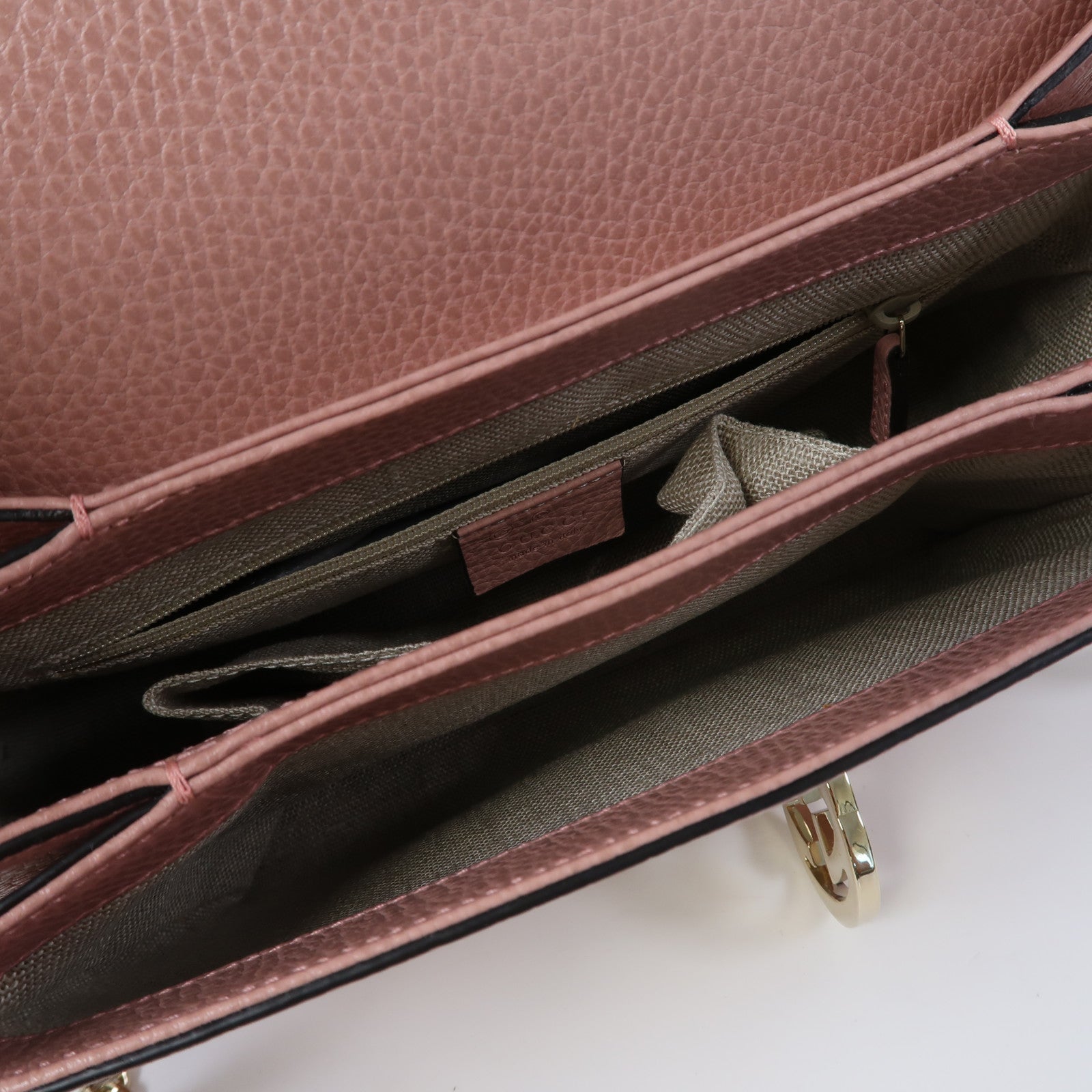 GUCCI 【激減優惠】牛皮皮革Chain Shoulder Bag金扣鏈帶肩背袋粉紅色