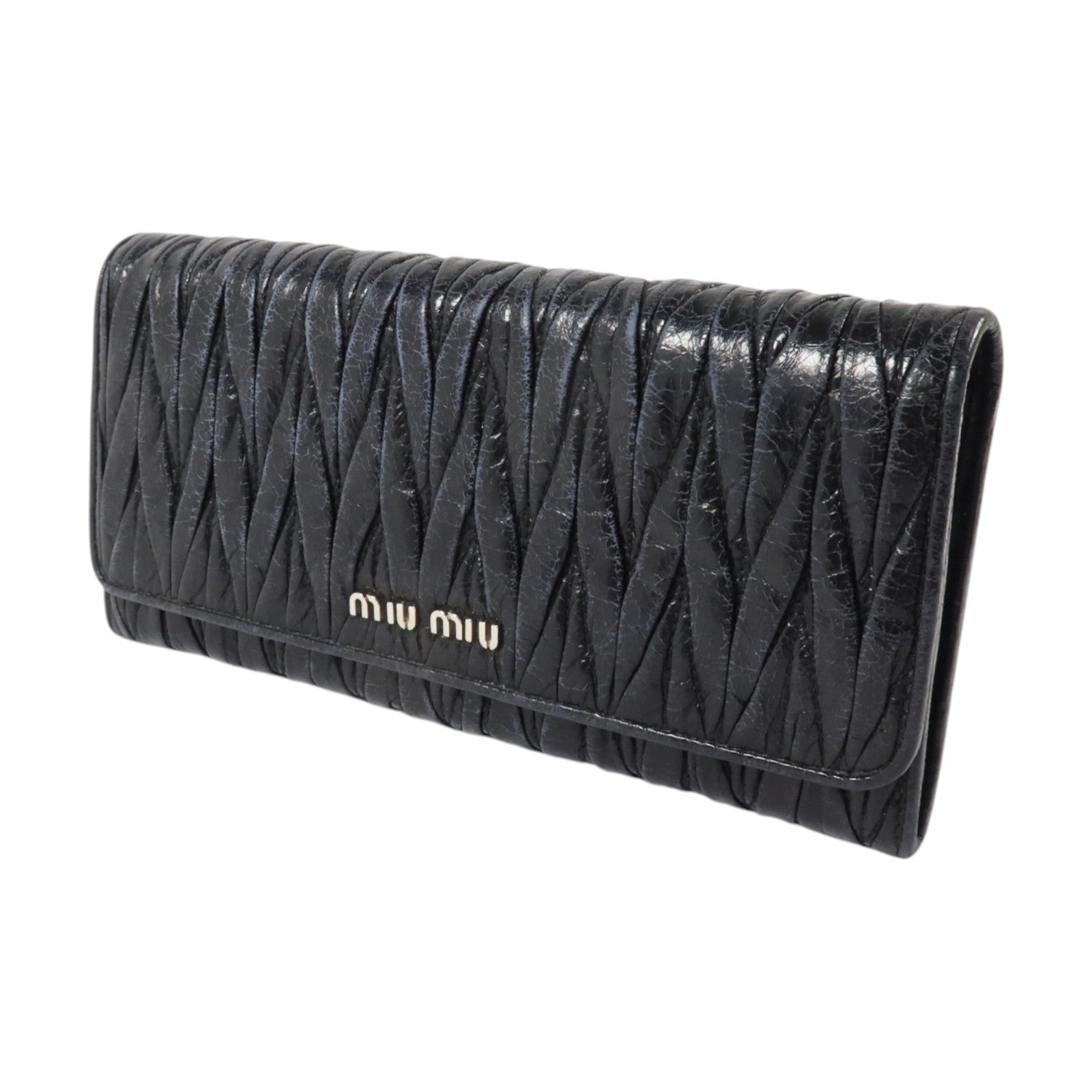 Miu Miu 羊皮皮革Long Wallet銀扣長錢包
