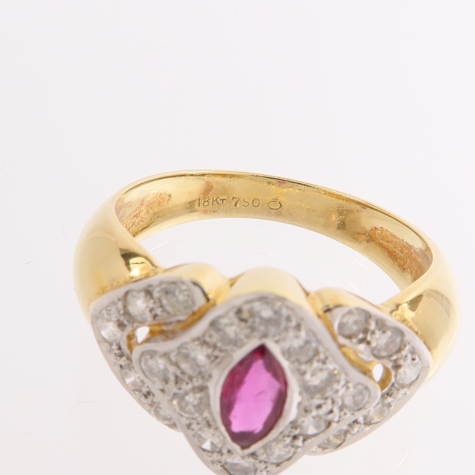 JEWELRY 18K黃金/白金Ruby Diamond Ring紅寶石/鑽石戒指
