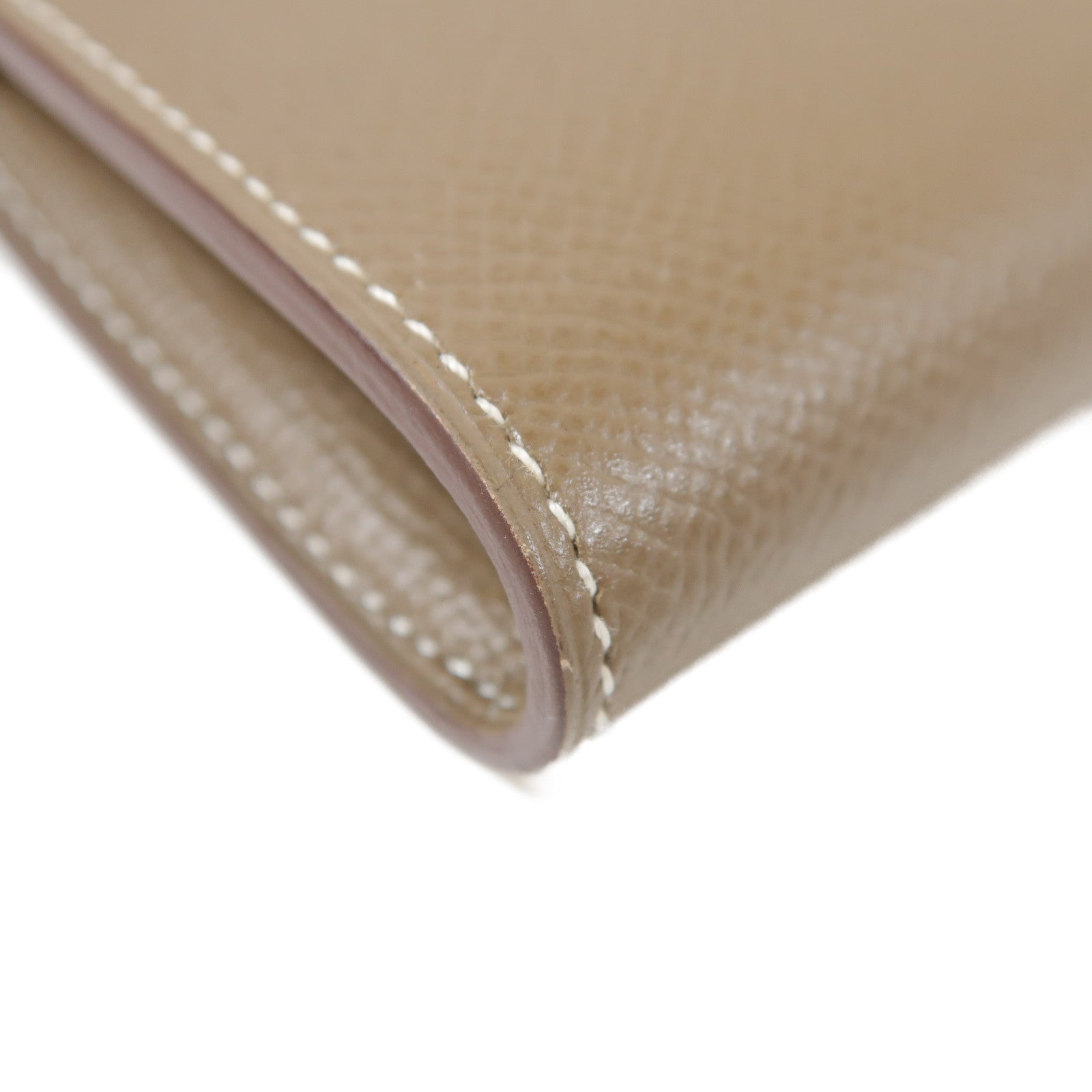 HERMES Epsom皮革Kelly Wallet銀扣長錢包Etoupe大象灰