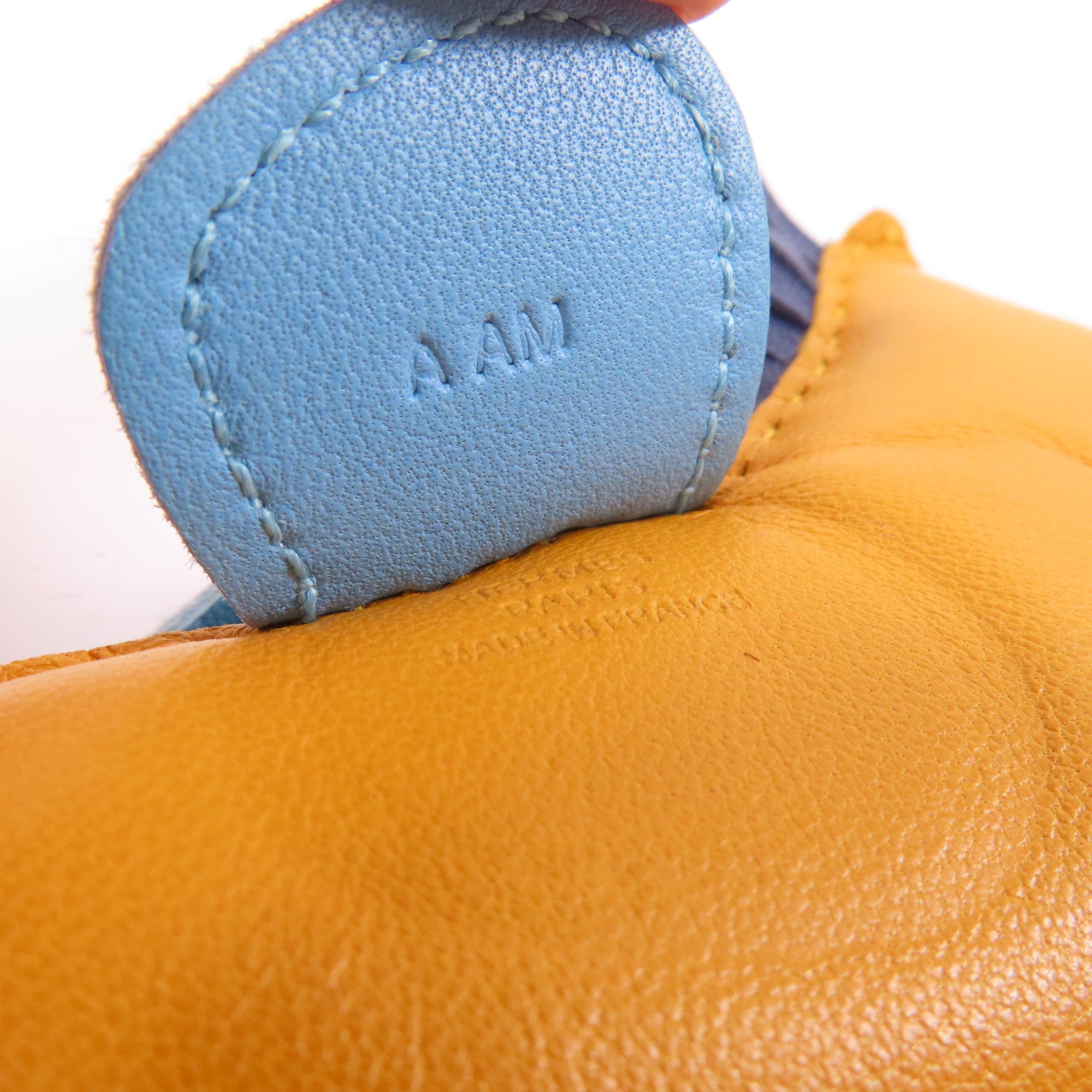 HERMES Milo皮革Rodeo MM Charm掛飾Jaune D'or