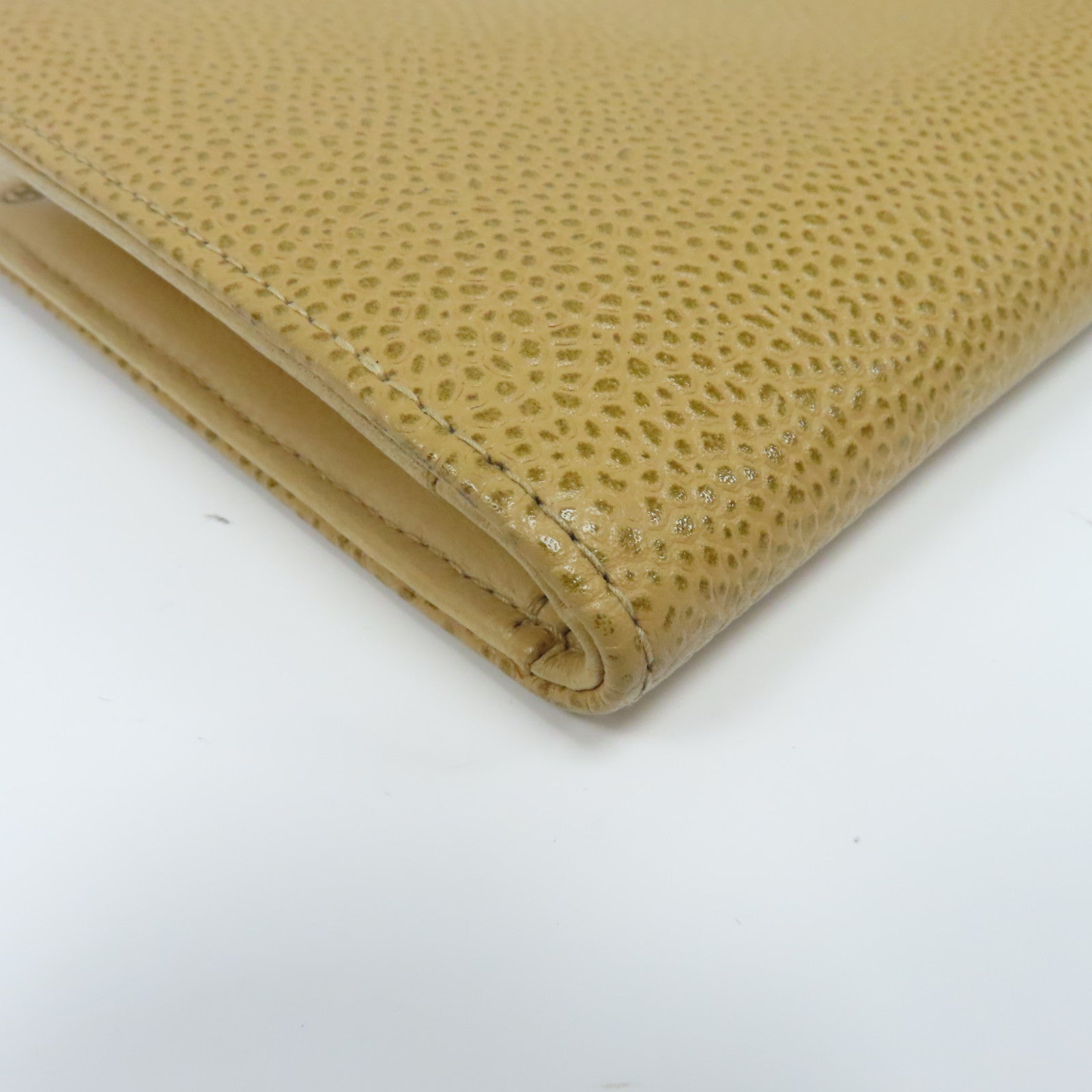 CHANEL 【激減優惠】Caviar皮革Long Wallet金扣啪鈕長錢包米色