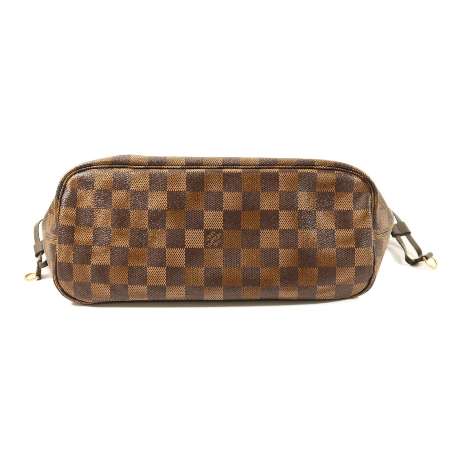 LOUIS VUITTON Damier Neverfull PM金扣手挽袋