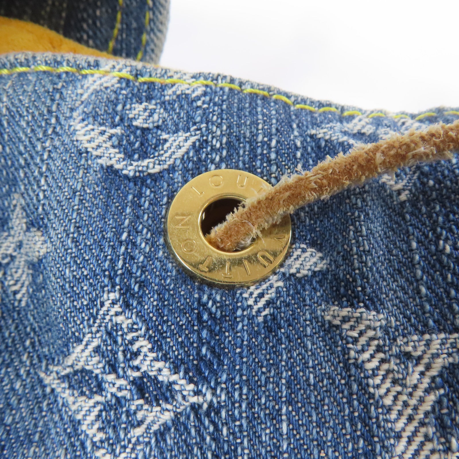 LOUIS VUITTON Monogram Denim Sac a Dos GM金扣背包藍色