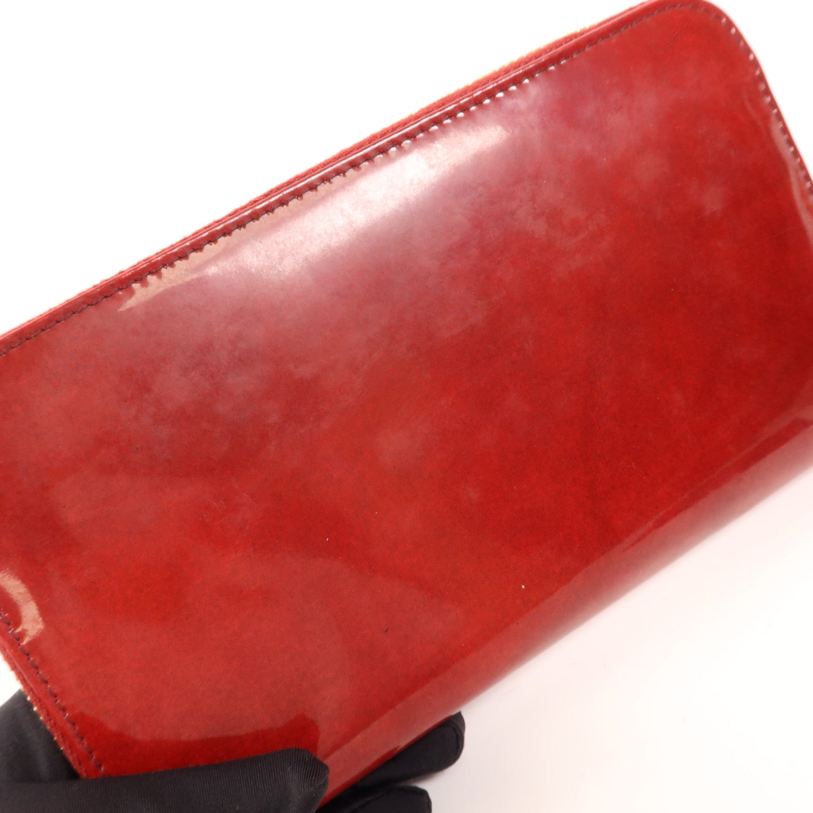 PRADA 漆皮皮革Long wallet金扣長錢包