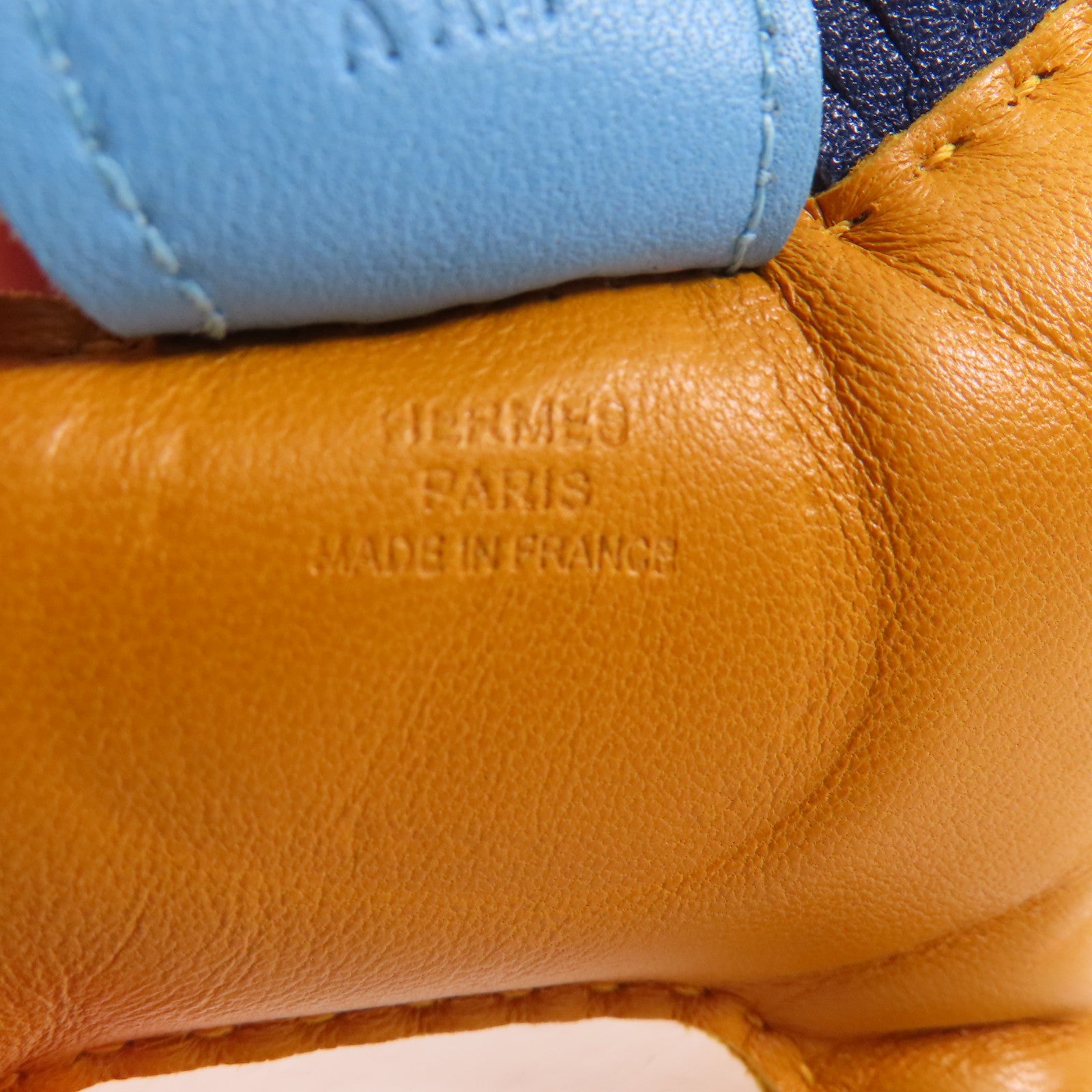 HERMES Milo皮革Rodeo MM Charm掛飾Jaune D'or