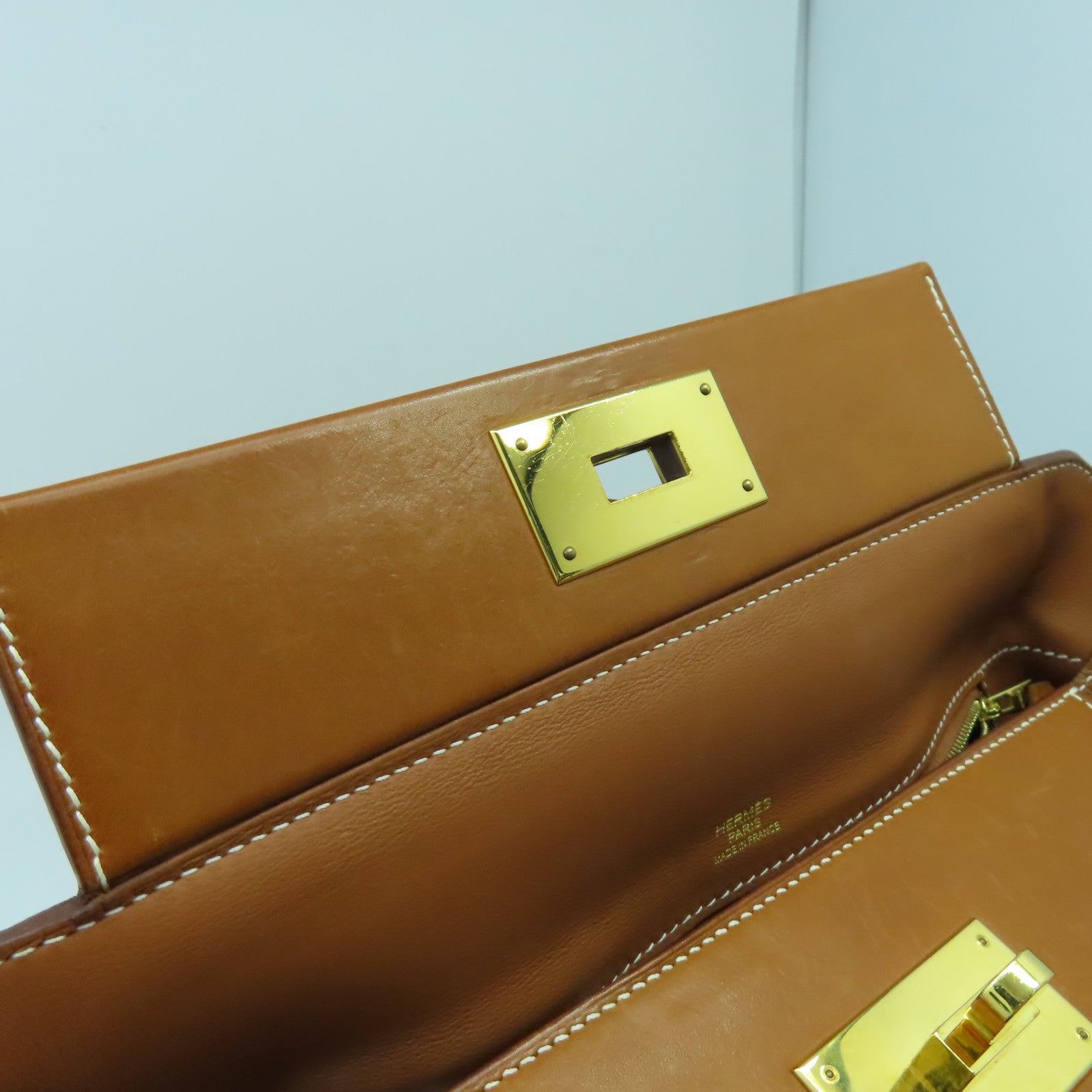 HERMES 【清倉大減價】Berenie皮革24/24金扣手挽肩背兩用袋啡色