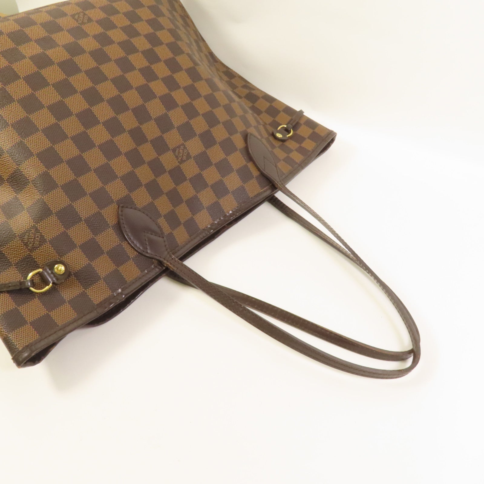 LOUIS VUITTON Damier Neverfull MM金扣肩背袋/手挽袋