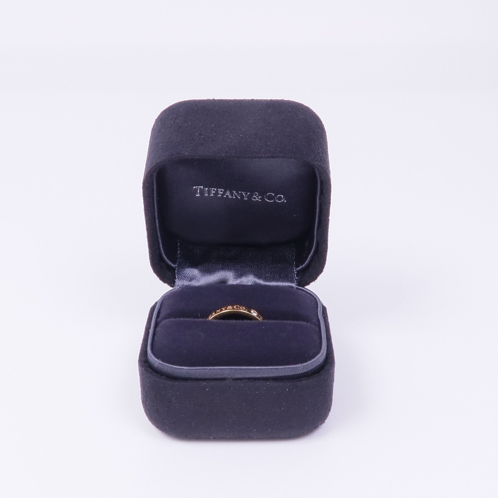 TIFFANY＆CO 18K玫瑰金T&Co Band Ring 3 Diamonds鑽石戒指US#3.75