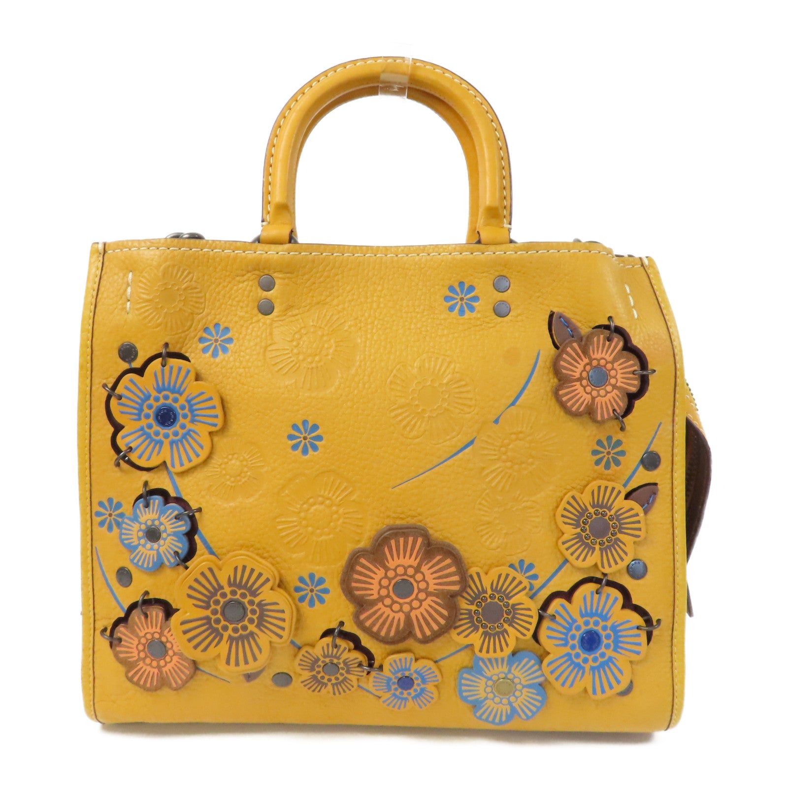COACH 牛皮皮革Shoulder Bag手挽肩背兩用袋黃色