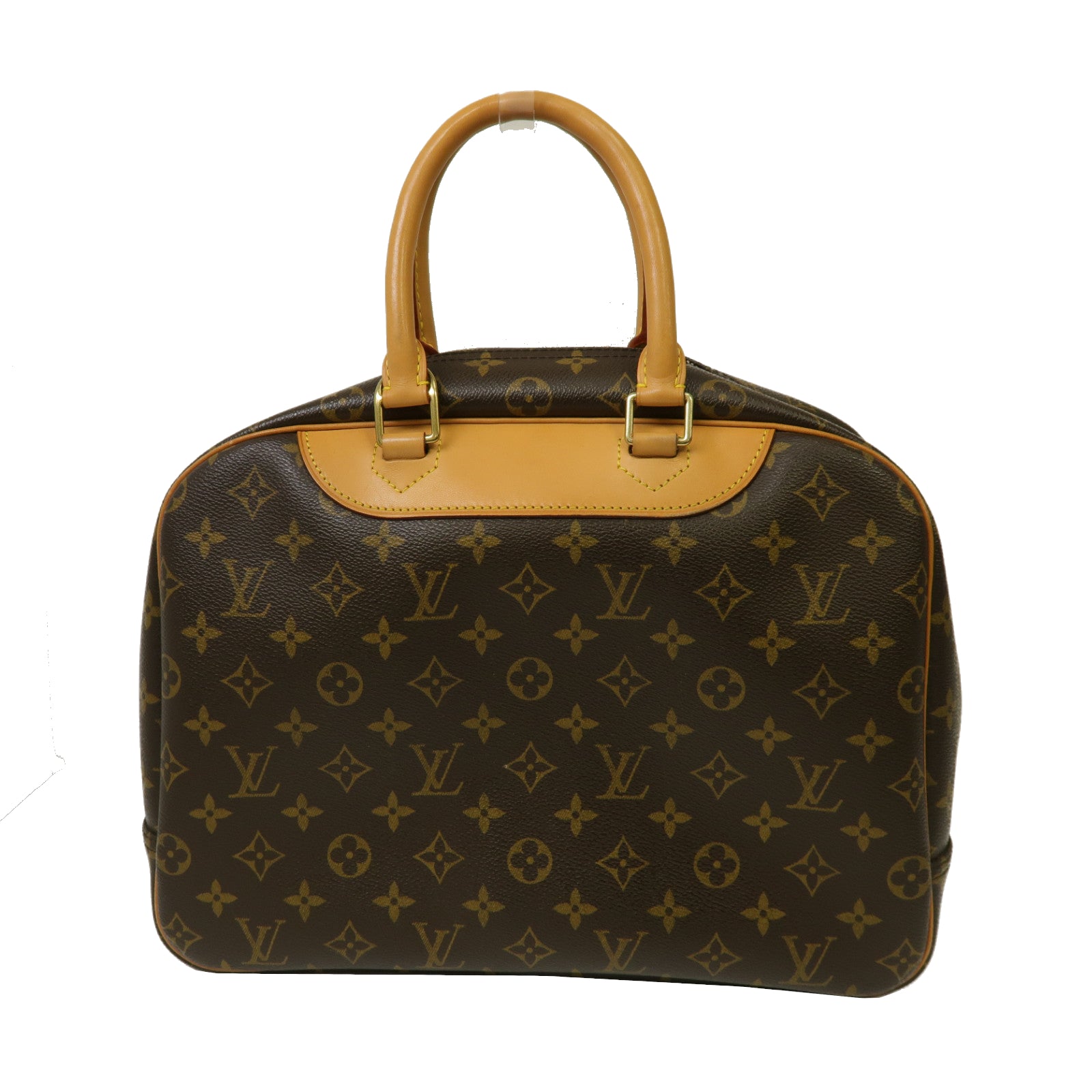 LOUIS VUITTON 【激減優惠】Monogram Deauville金扣手挽袋啡色