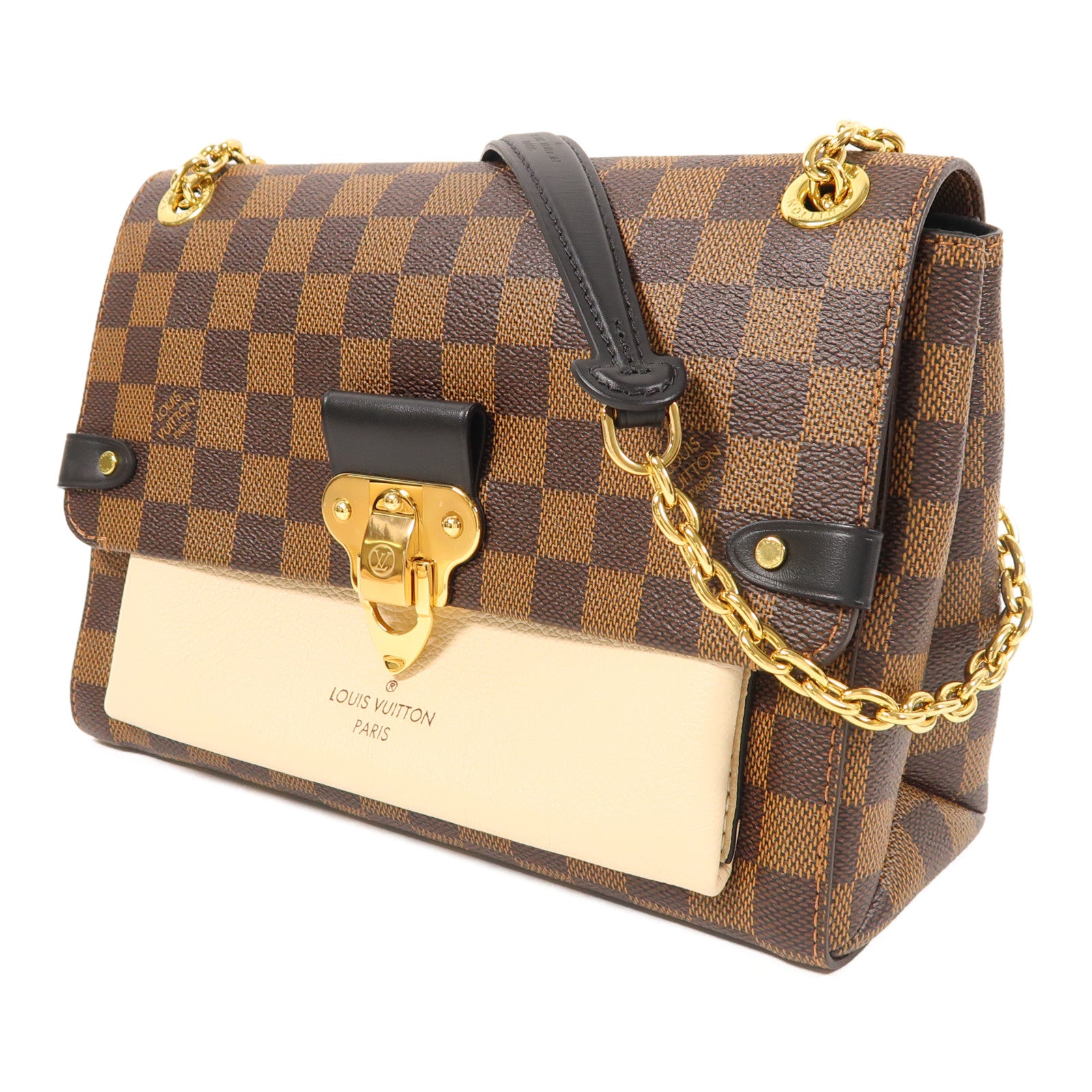 LOUIS VUITTON Damier Vavin PM金扣鏈帶肩背袋