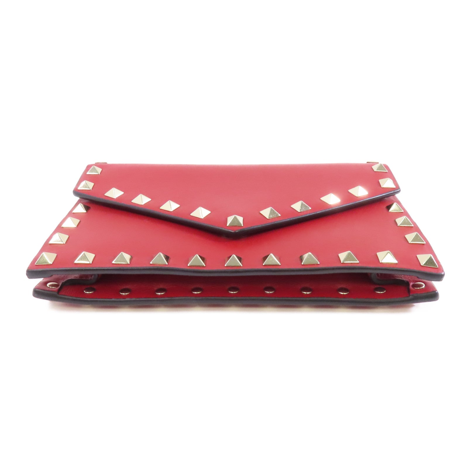 Valentino 牛皮皮革Chain Shoulder Bag金扣鏈帶肩背袋紅色