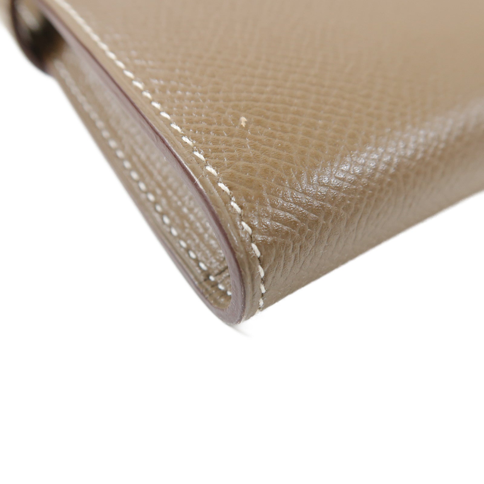 HERMES Epsom皮革Kelly Wallet銀扣長錢包Etoupe大象灰