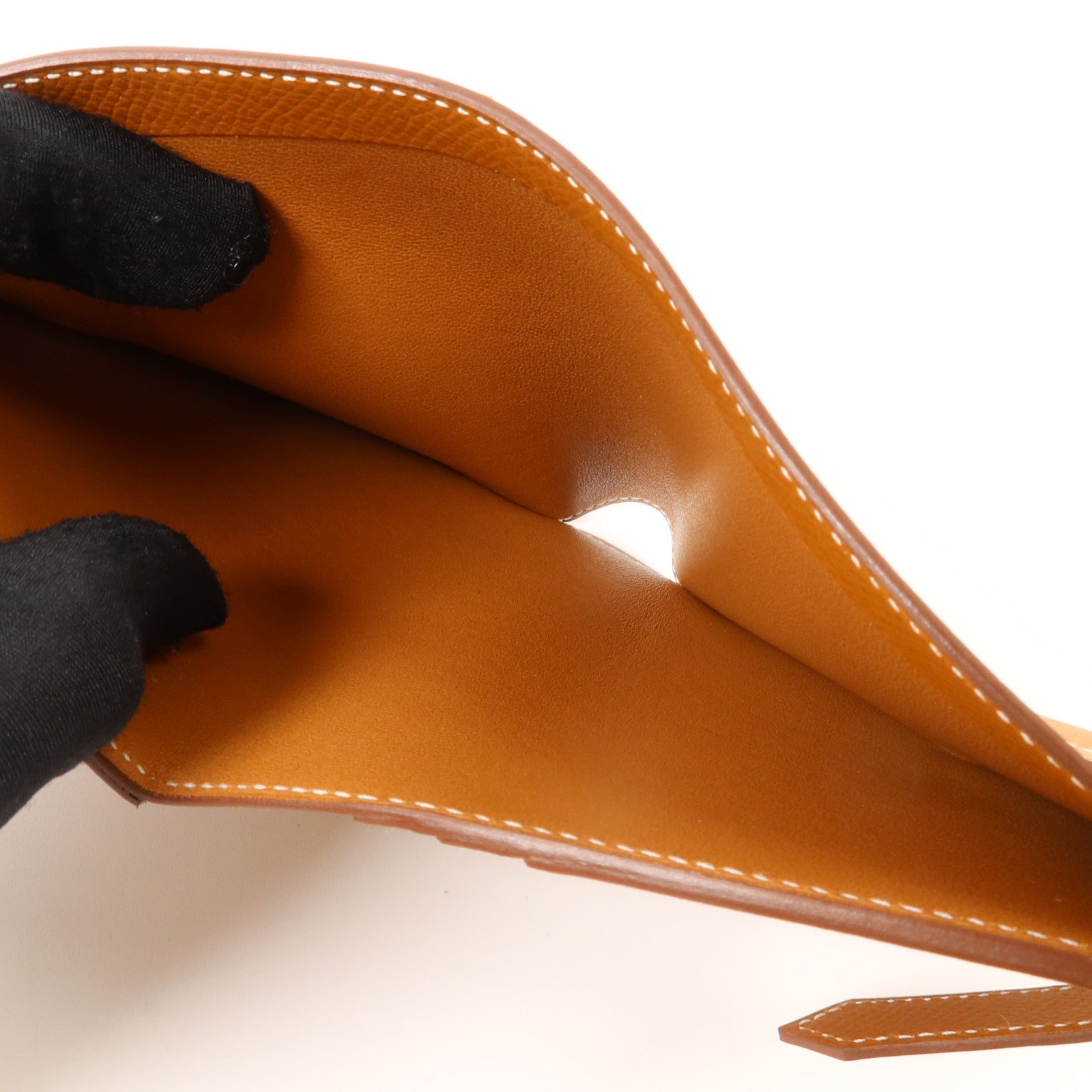 HERMES Epsom皮革Bearn Compact Wallet錢包Gold