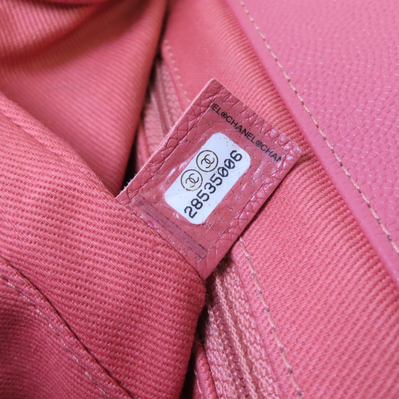 CHANEL 菱格Caviar皮革2Way Shoulder Bag金扣鏈帶手挽肩背兩用袋粉紅色