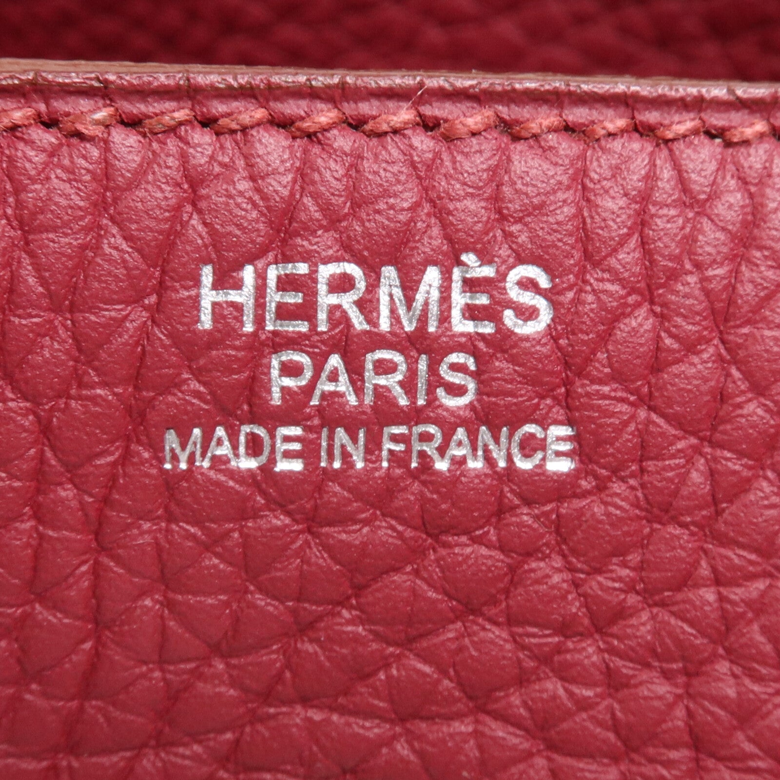 HERMES Clemence皮革Lindy 30銀扣手挽肩背兩用袋Rouge Grenade